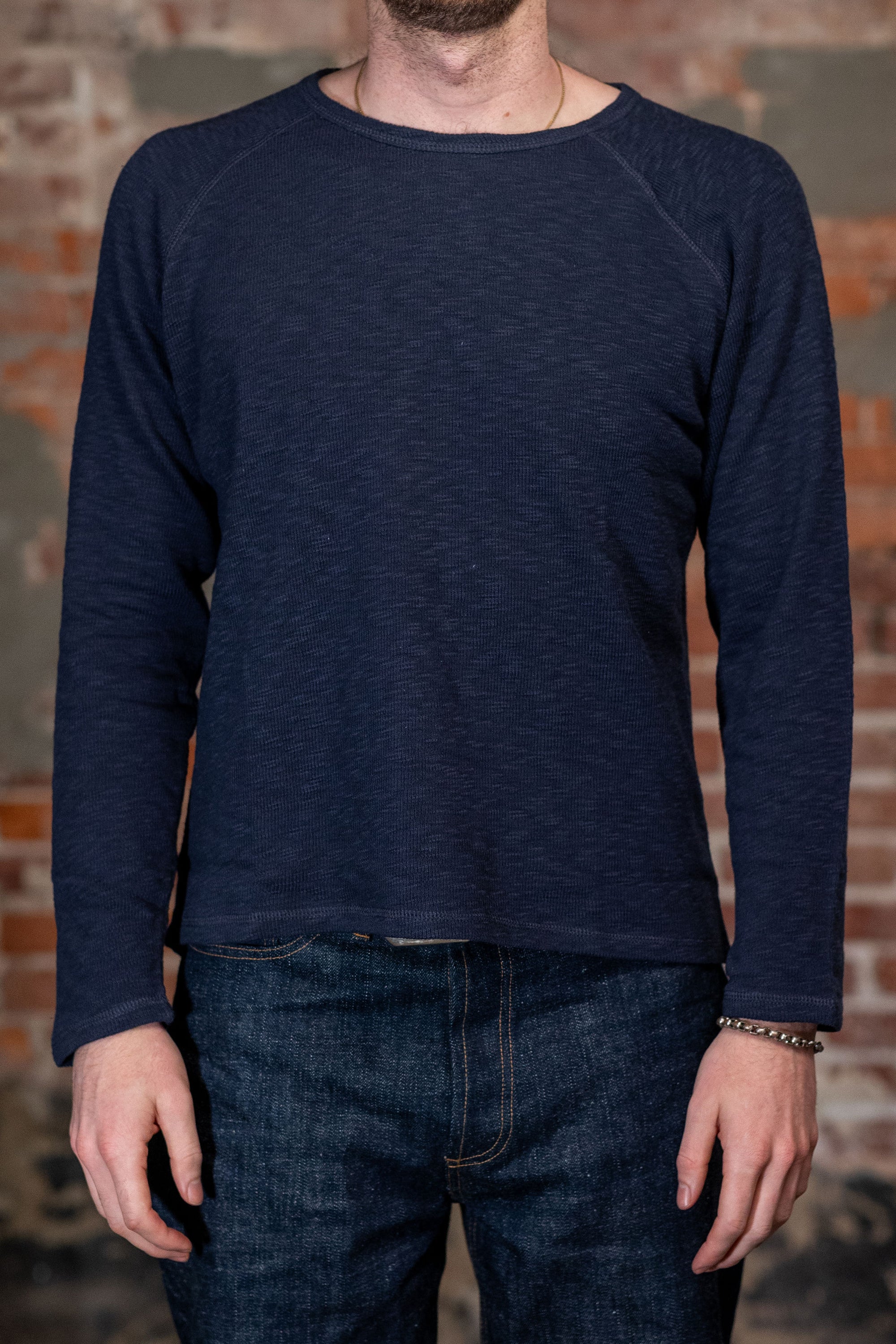 Hansen Garments Felix Raglan Long Sleeve T-Shirt - Indigo-Like