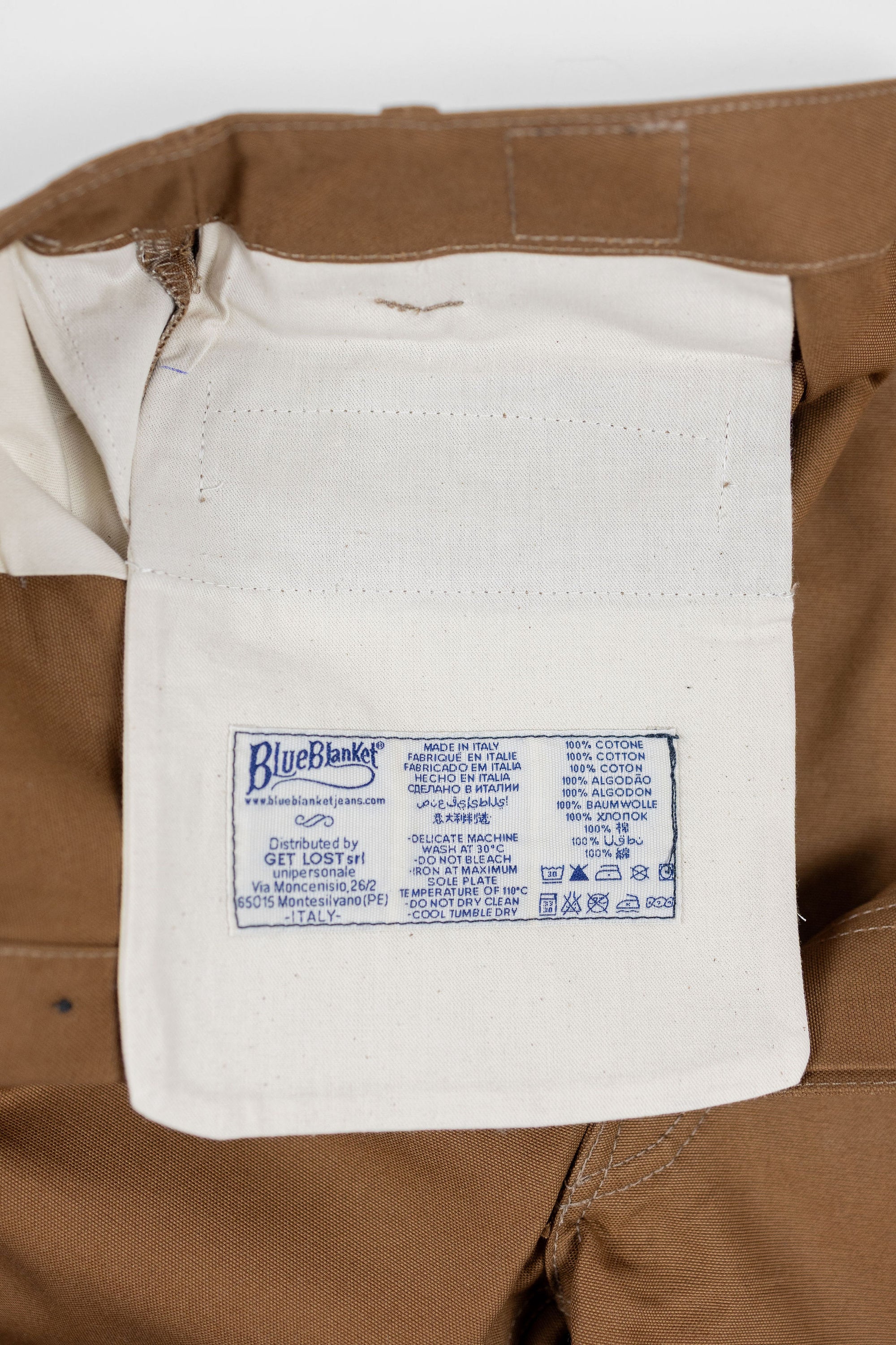 Blue Blanket P39 IT23 Waist Overall - Italian Waxed Khaki