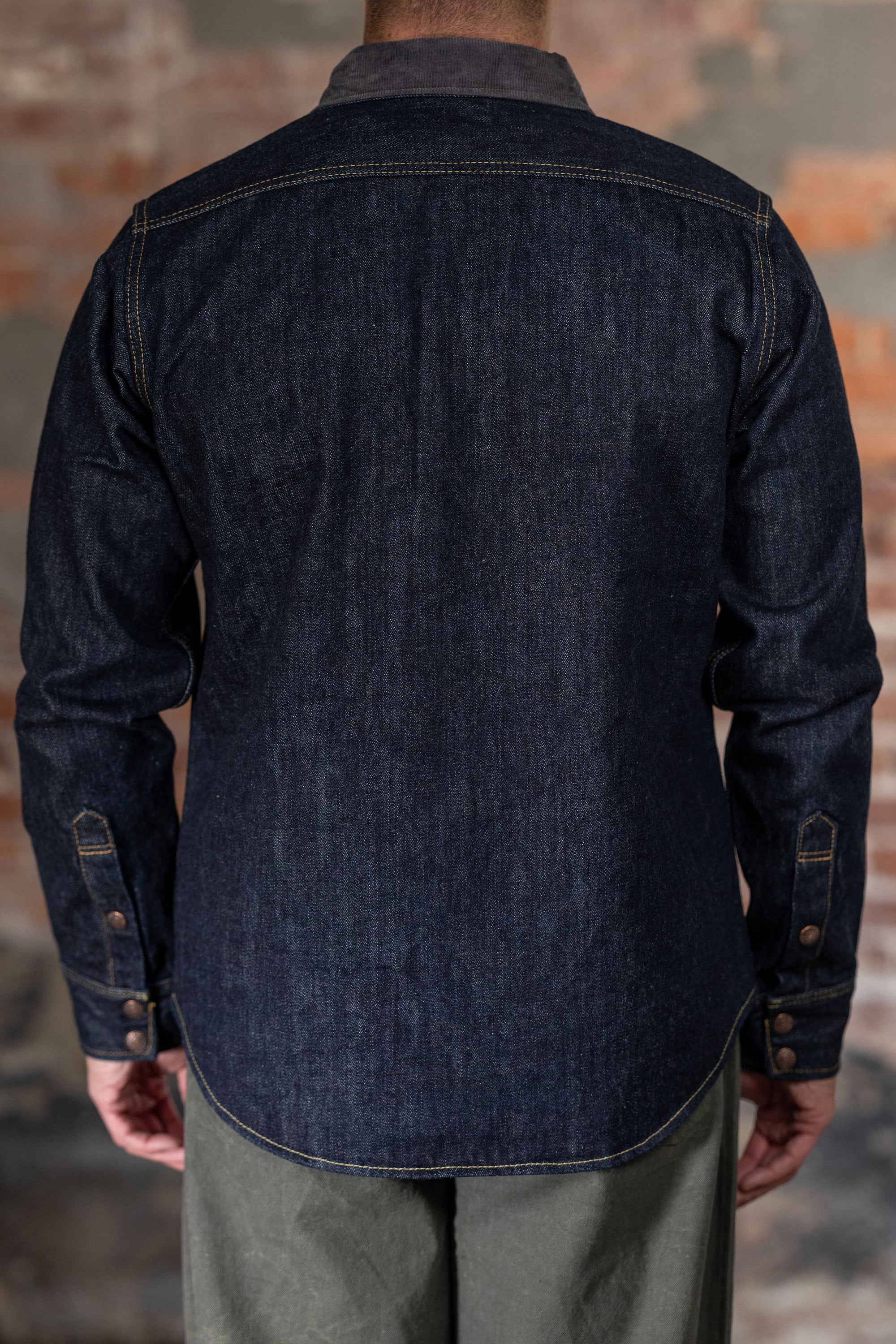 Iron Heart IHSH-427-IND 16oz Selvedge Denim CPO Shirt - Indigo