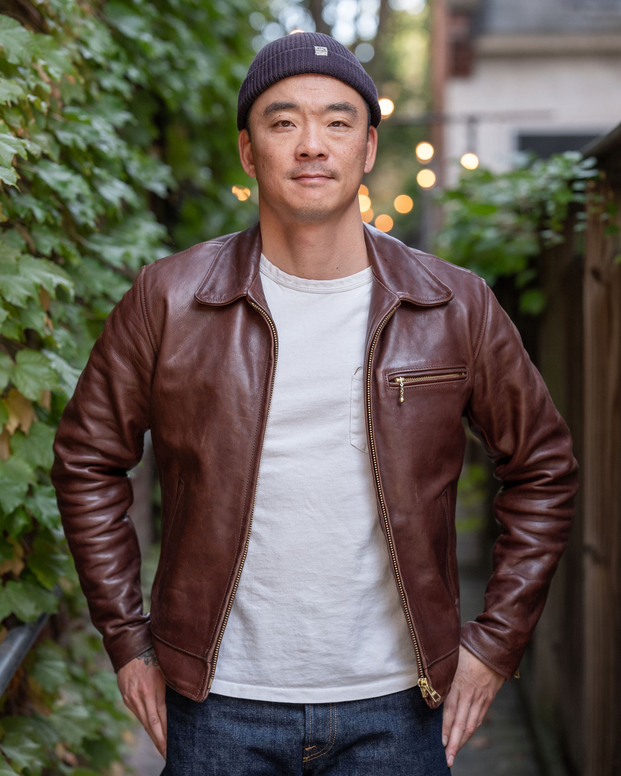 Simmons Bilt x Franklin & Poe Citywide Jacket - Japanese Brown Horsehide Leather