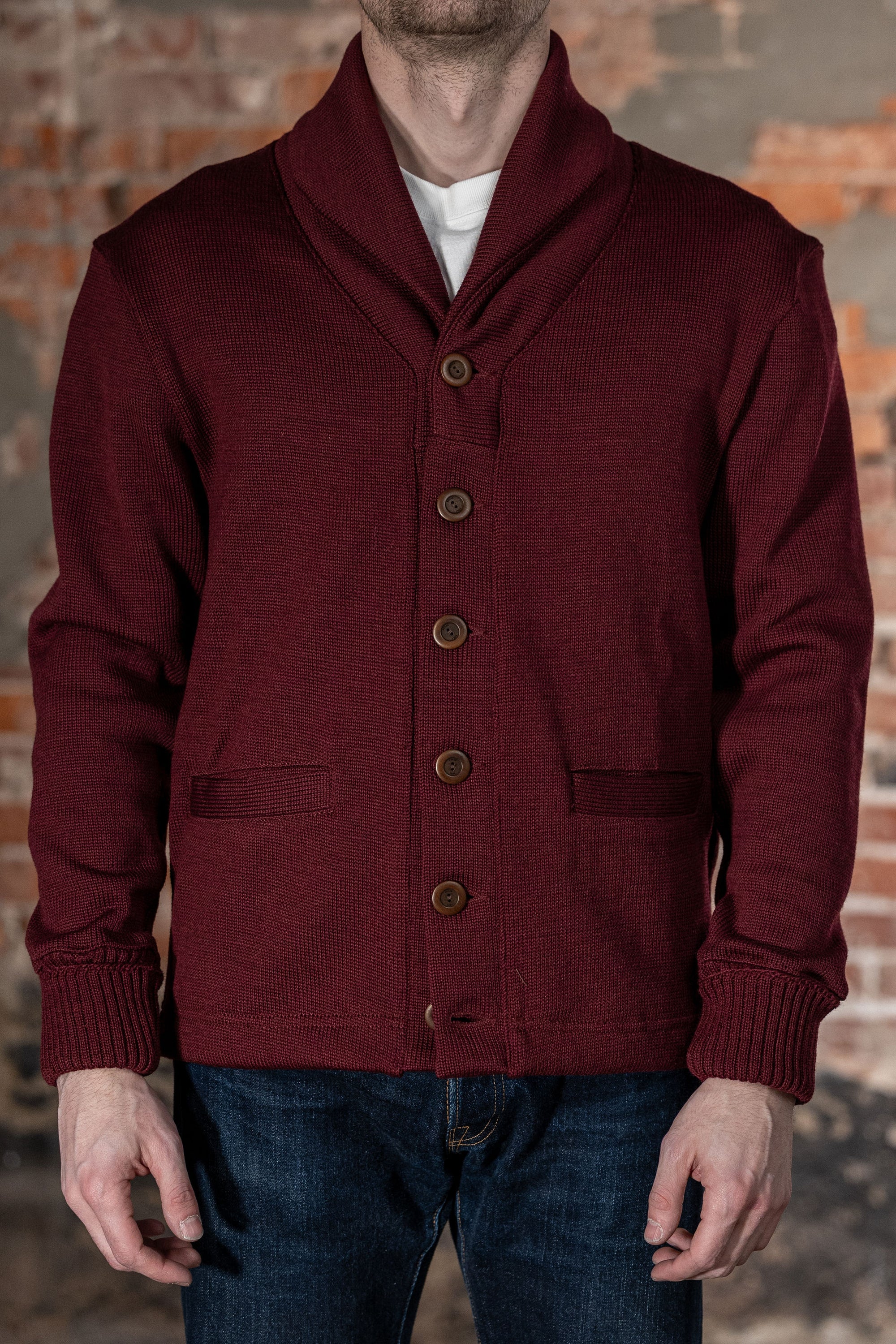 Dehen 1920 Shawl Sweater Coat - Burgundy