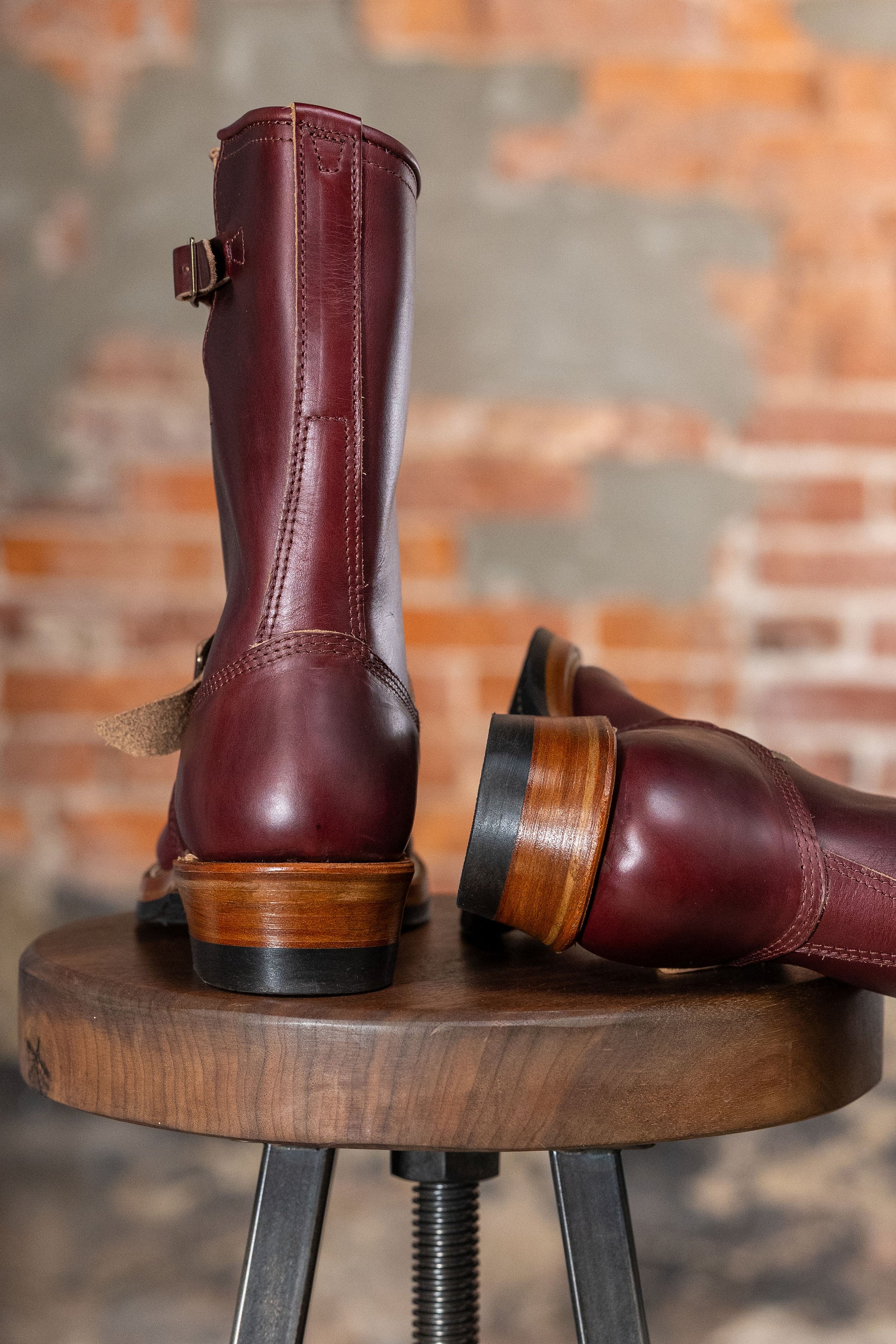 John Lofgren Wabash Engineer Boots - Horween CXL Burgundy