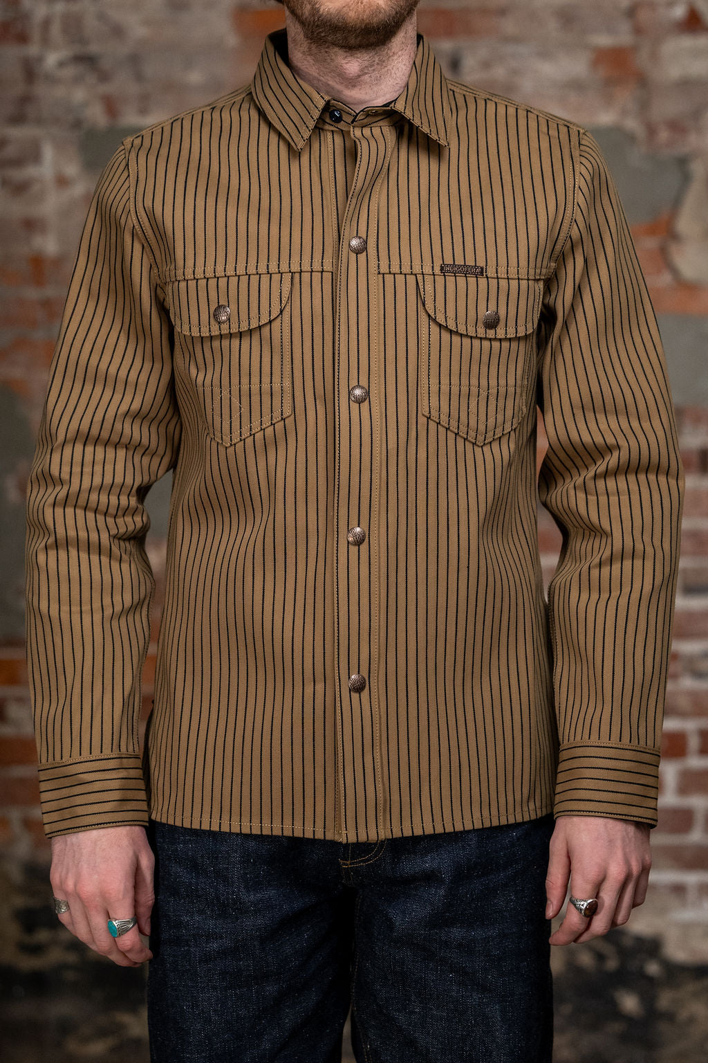 Indigofera Copeland - Beige/Indigo Root Stripe