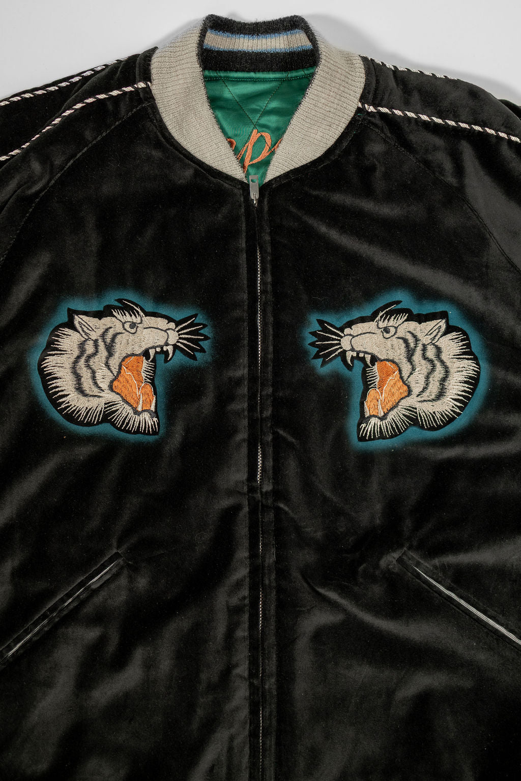 Tailor Toyo TT15809-119  Mid 1950s Style Quilted Souvenir Jacket “Stencil Paint” 60th Anniversary Special Edition - “Tiger Head” × “Eagle”