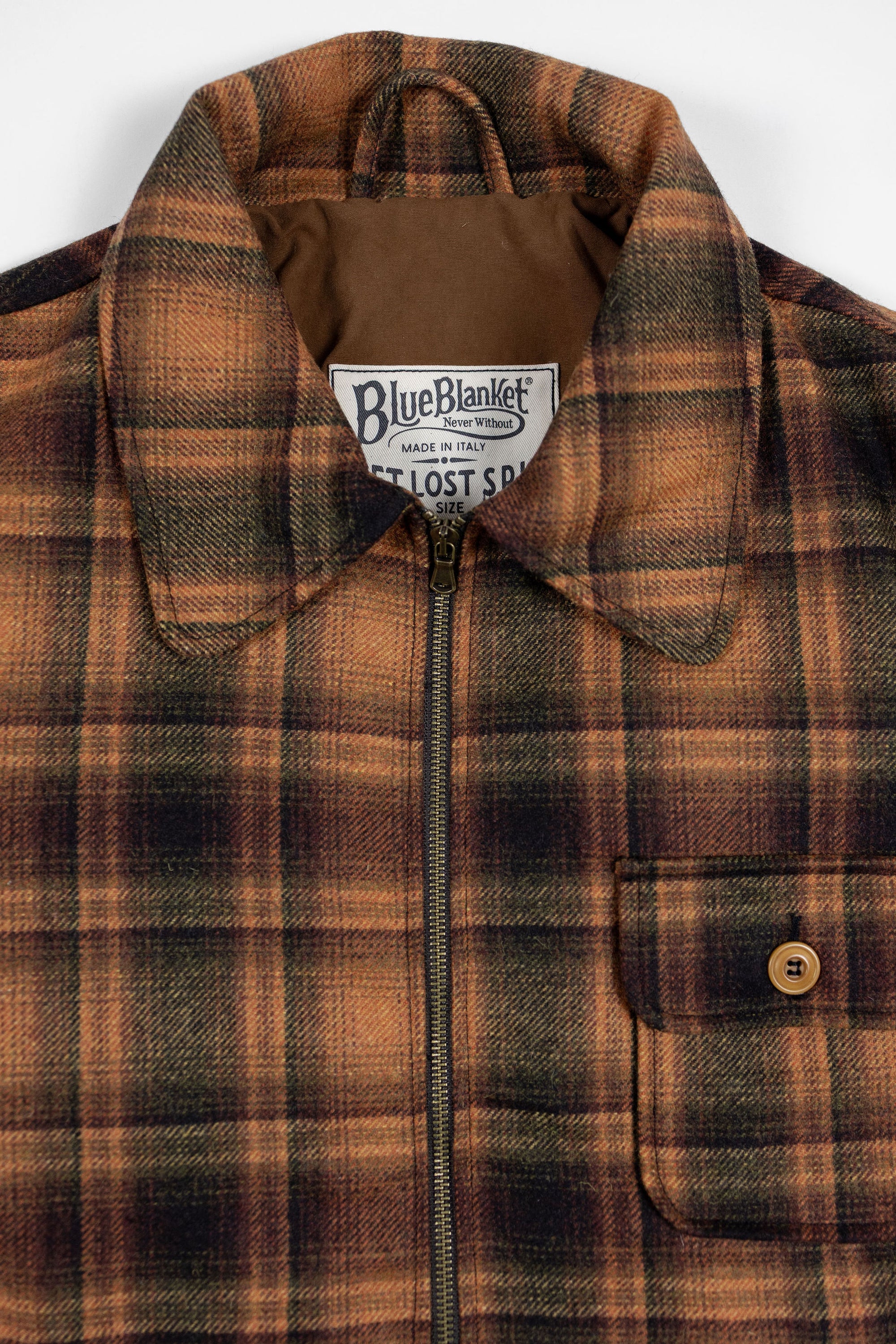 Blue Blanket J45 IT173 Half Belt Italian Flannel Jacket