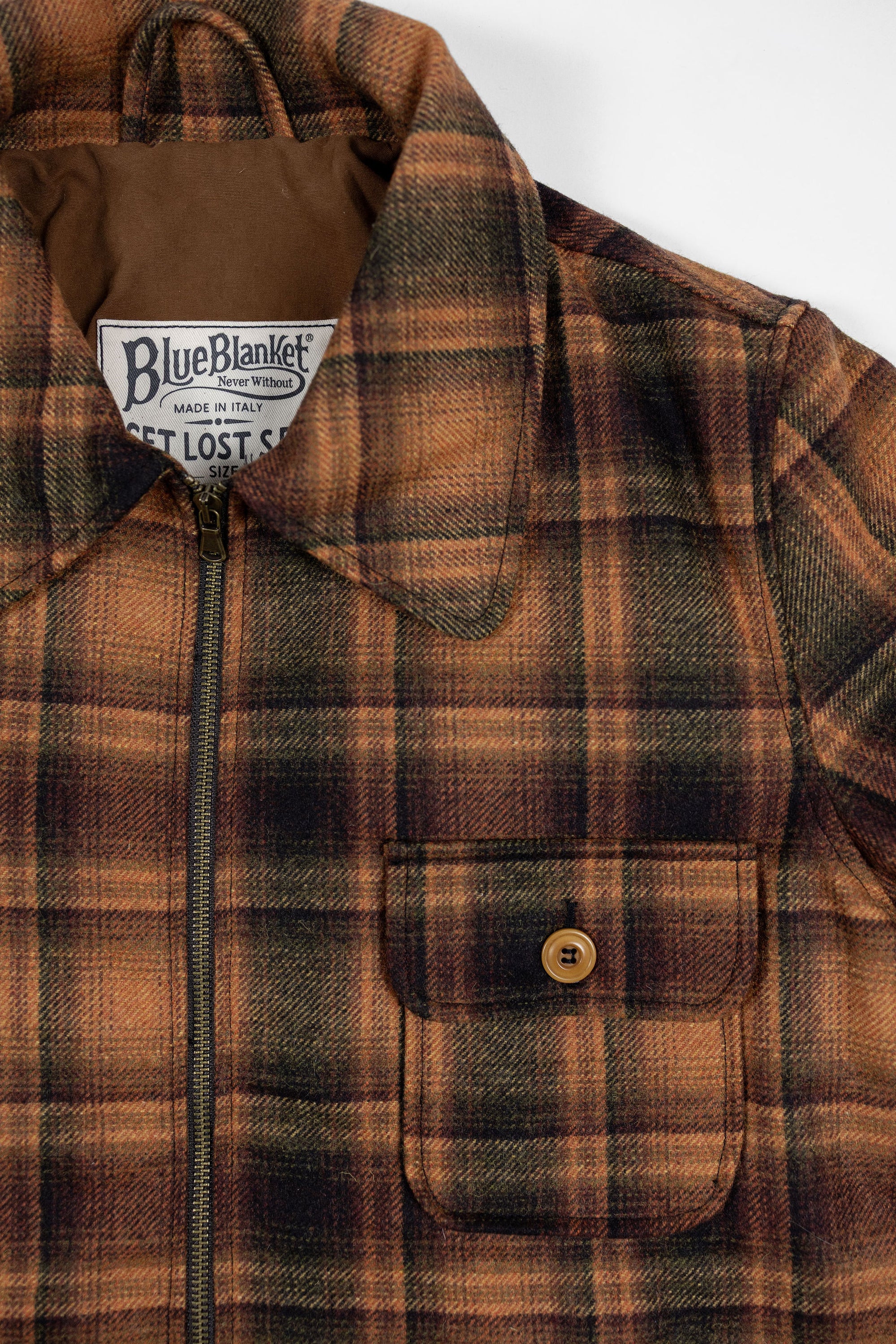 Blue Blanket J45 IT173 Half Belt Italian Flannel Jacket