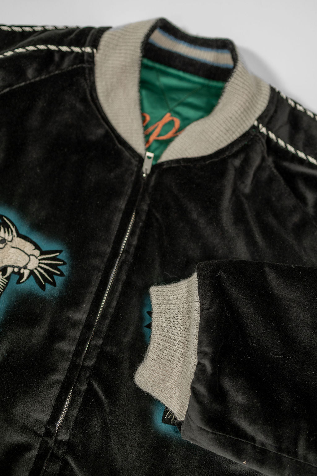 Tailor Toyo TT15809-119  Mid 1950s Style Quilted Souvenir Jacket “Stencil Paint” 60th Anniversary Special Edition - “Tiger Head” × “Eagle”