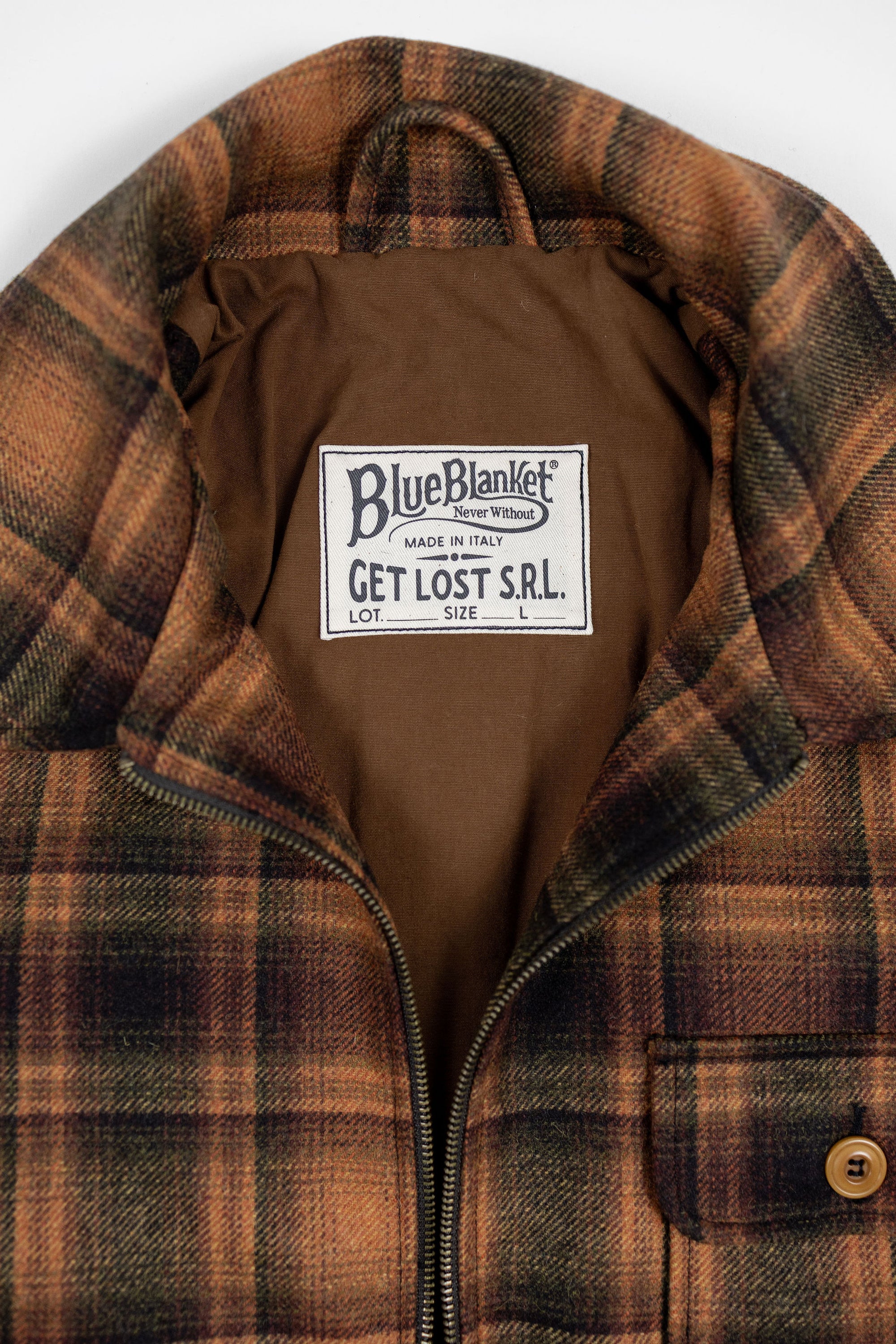 Blue Blanket J45 IT173 Half Belt Italian Flannel Jacket