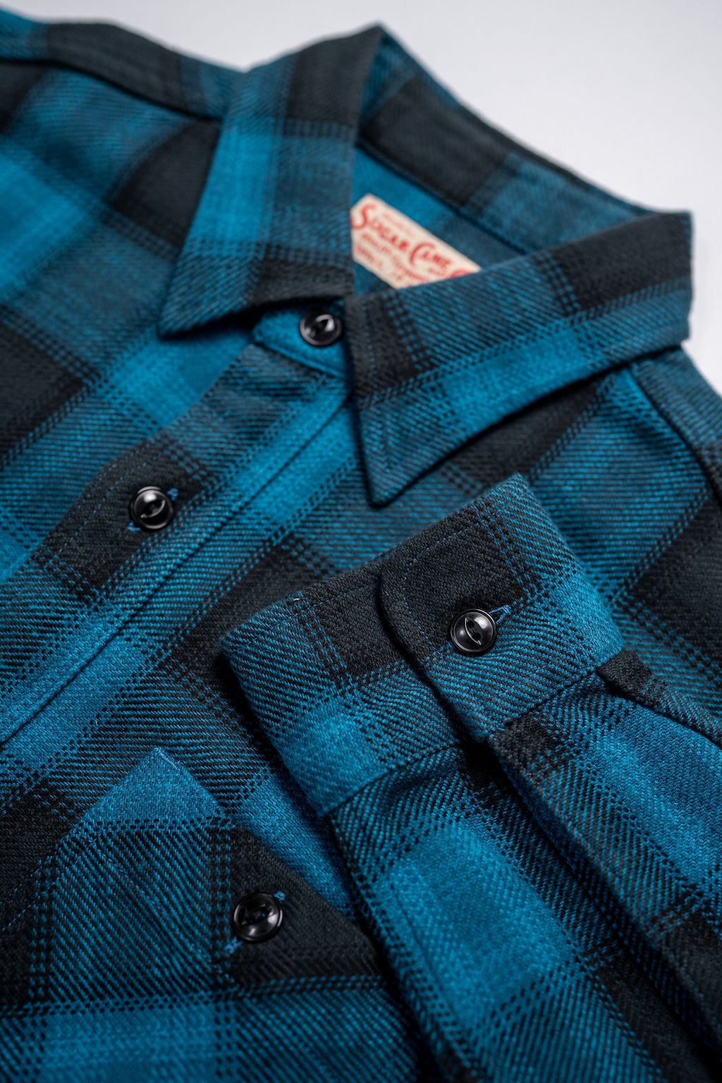 Sugar Cane Lot No. SC29359 Twill Check Work Shirt - Blue