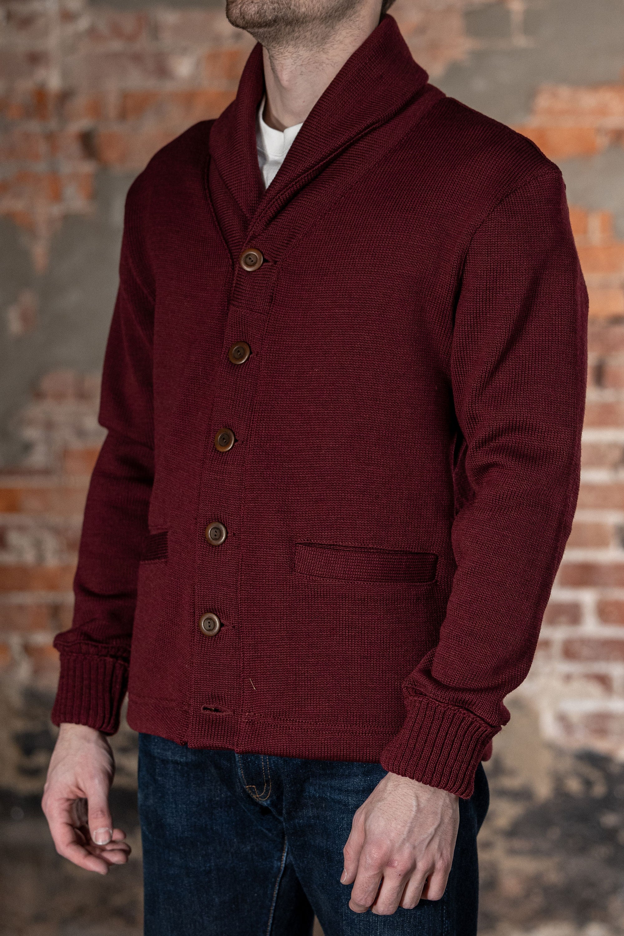 Dehen 1920 Shawl Sweater Coat - Burgundy