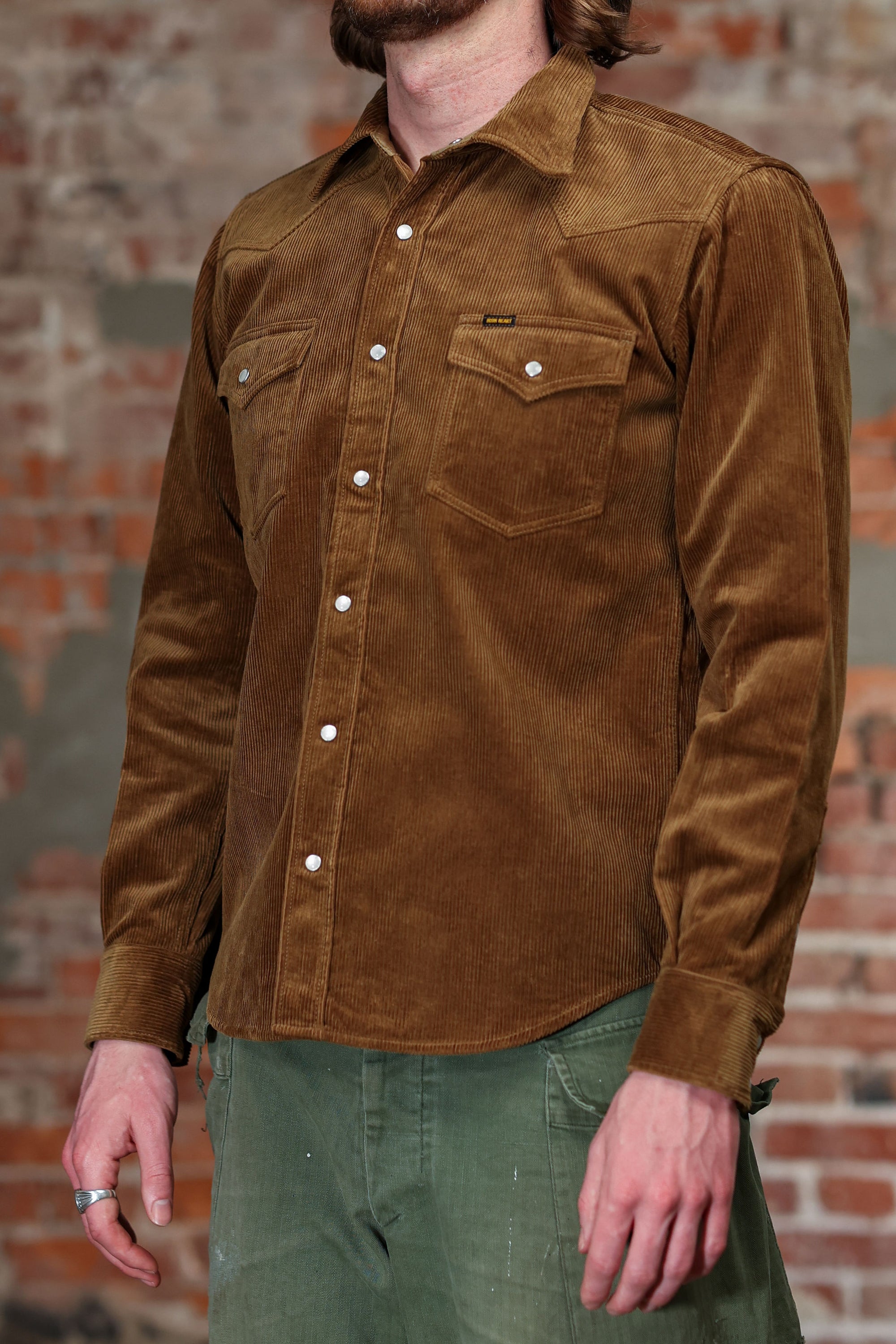 Iron Heart IHSH-398-CAM - 11oz Corduroy Western Shirt - Camel