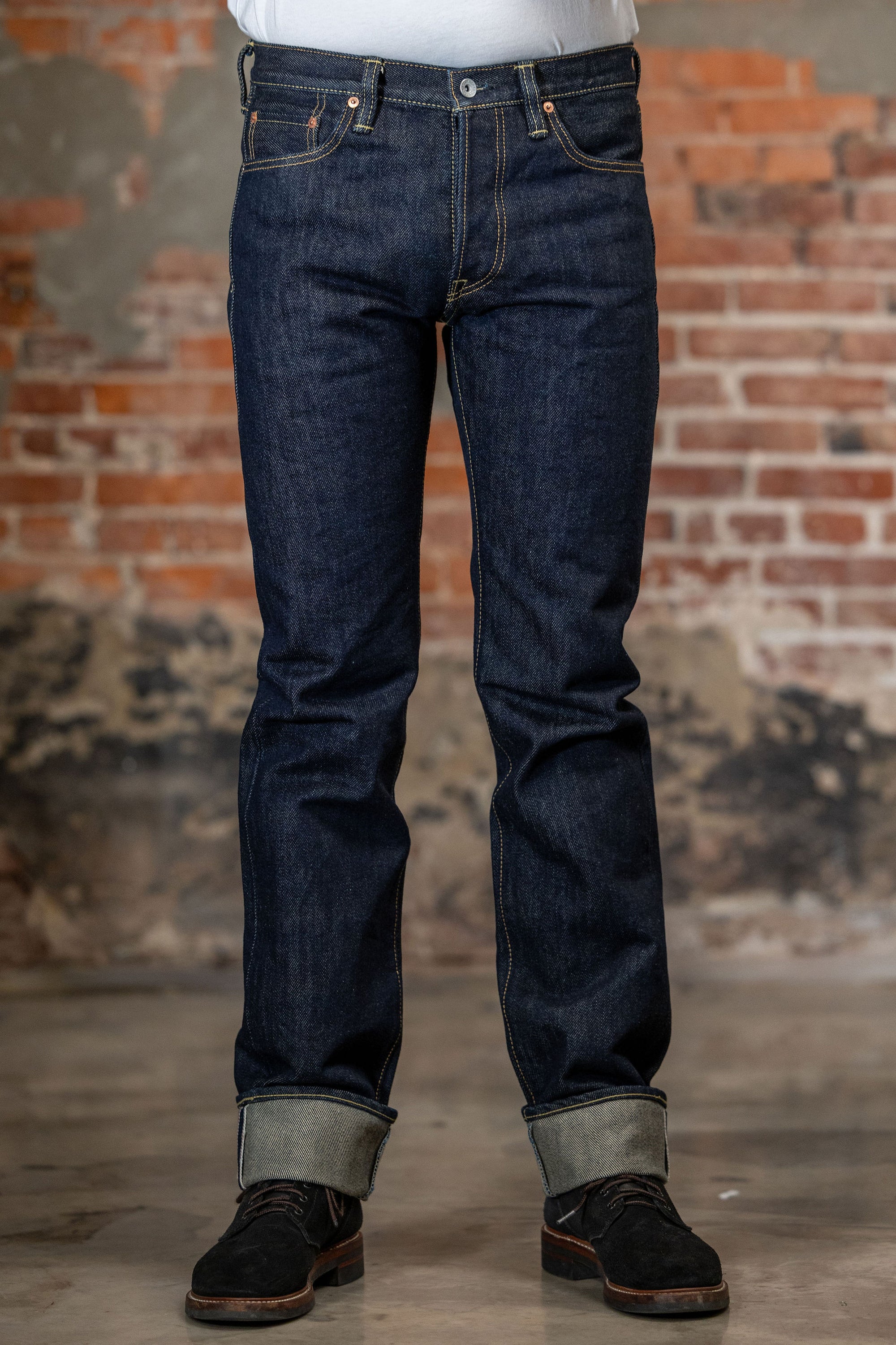 Iron Heart IH-666S-21 21oz Selvedge Denim Slim Straight Cut Jeans - Indigo