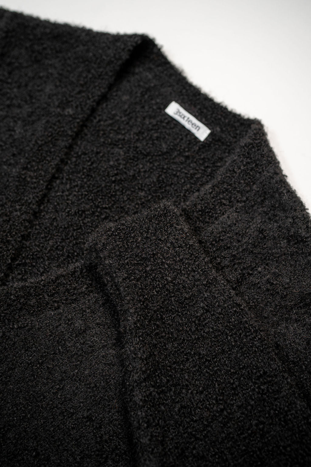 3sixteen V-Neck Cardigan - Black Boucle Alpaca