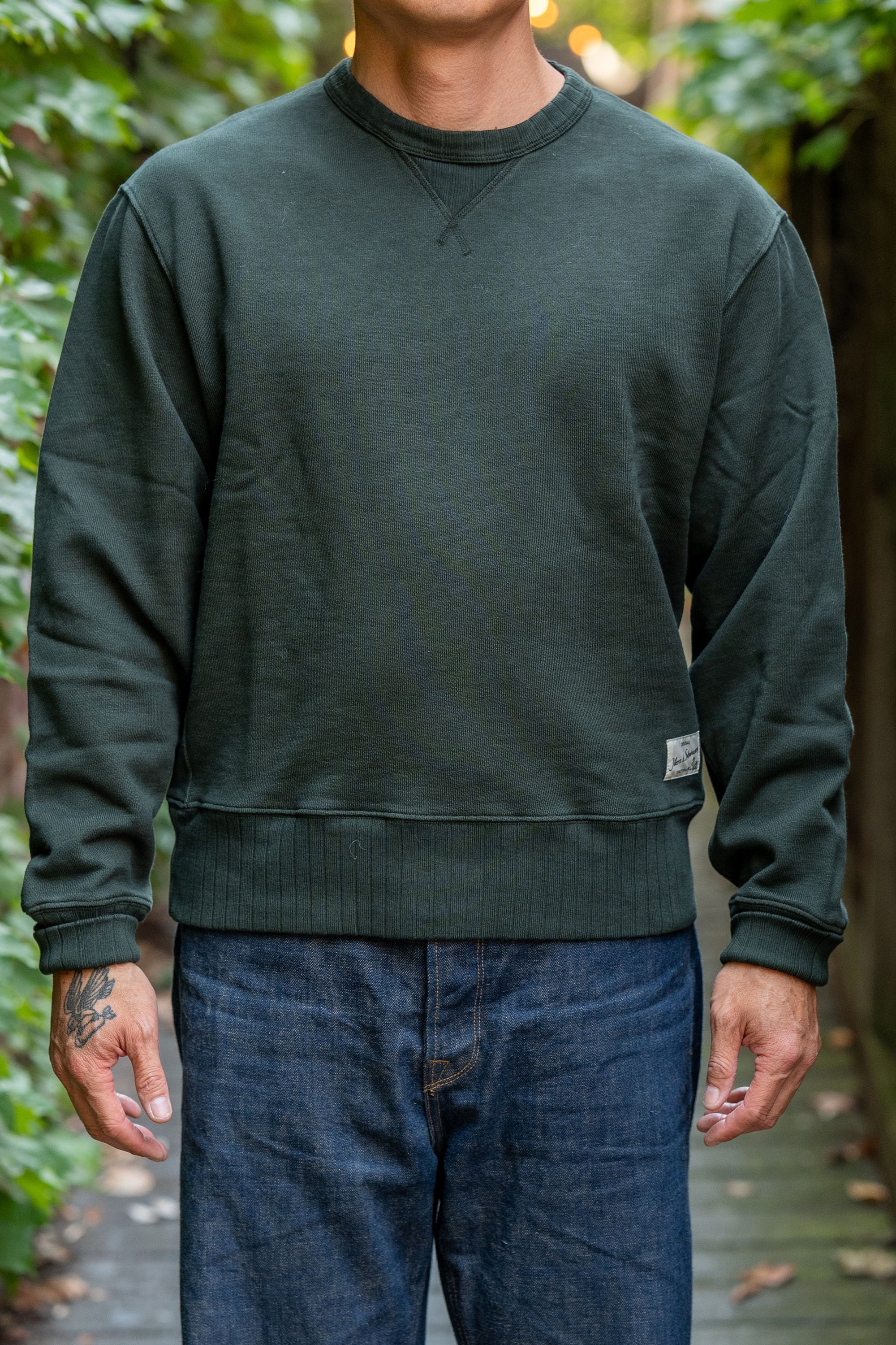 Merz b. Schwanen RFC01 Good Basics 19oz Relaxed Fit Sweatshirt - Forest
