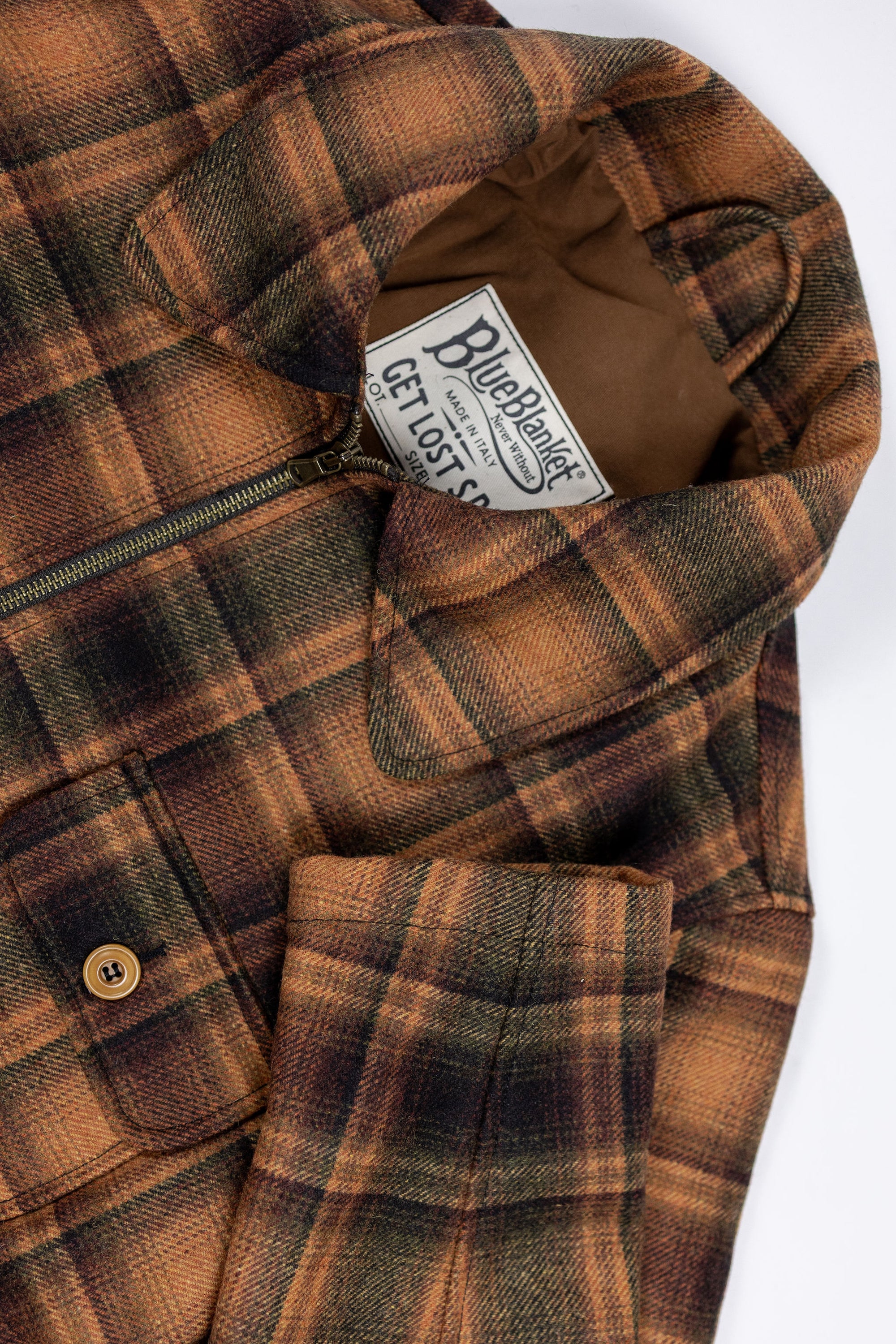 Blue Blanket J45 IT173 Half Belt Italian Flannel Jacket