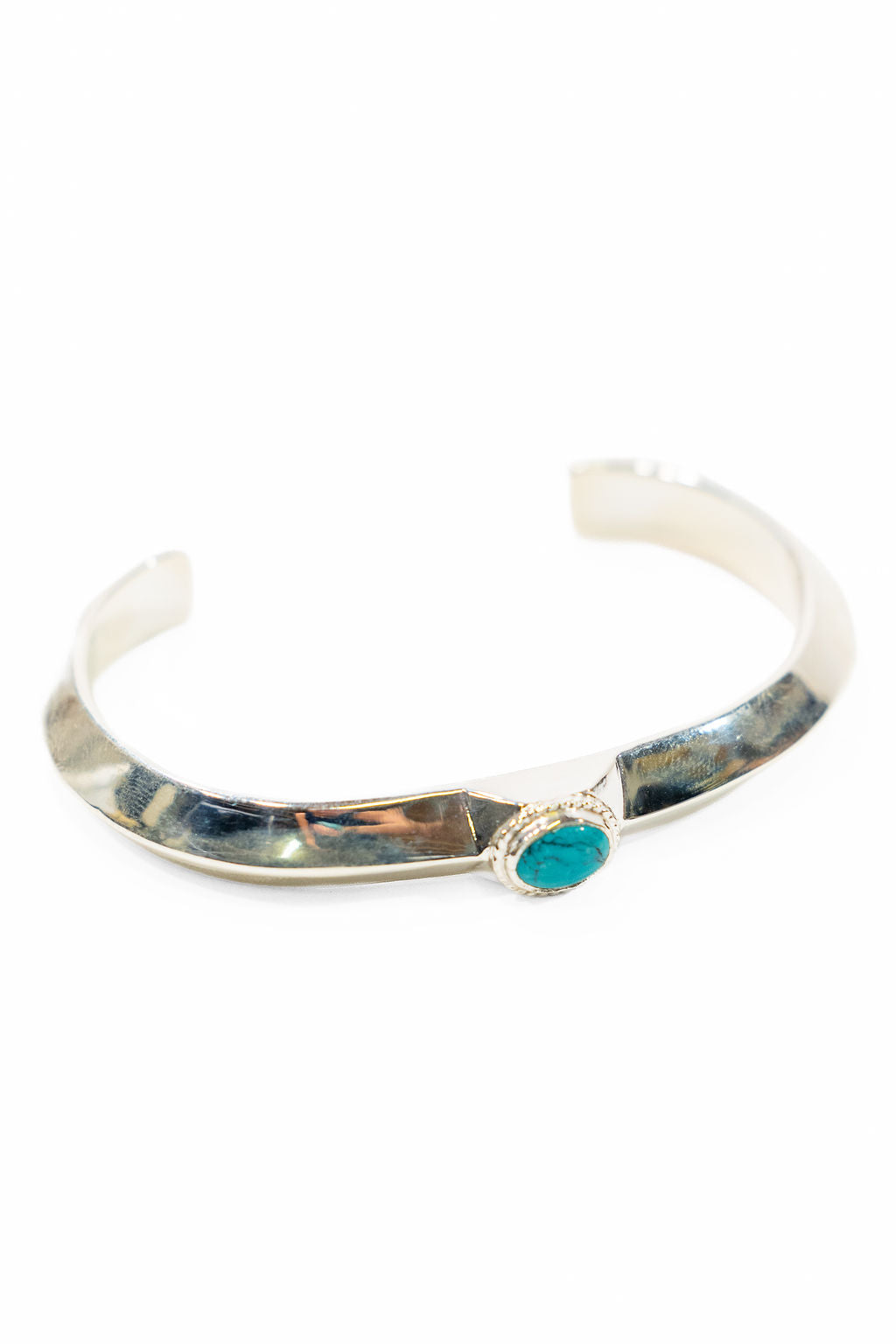 First Arrow's BR-246 Turquoise Stamp Triangle Bangle
