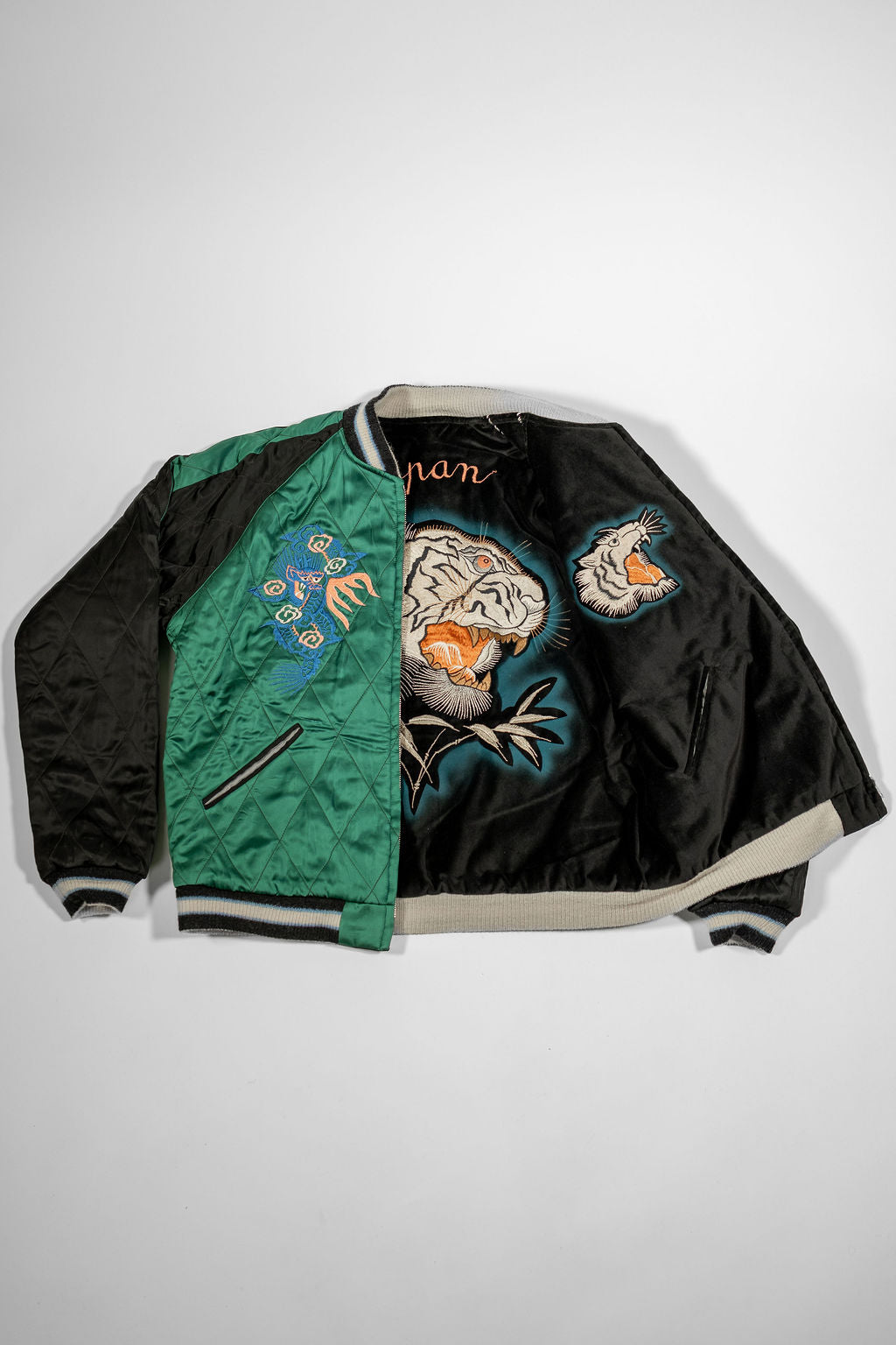 Tailor Toyo TT15809-119  Mid 1950s Style Quilted Souvenir Jacket “Stencil Paint” 60th Anniversary Special Edition - “Tiger Head” × “Eagle”