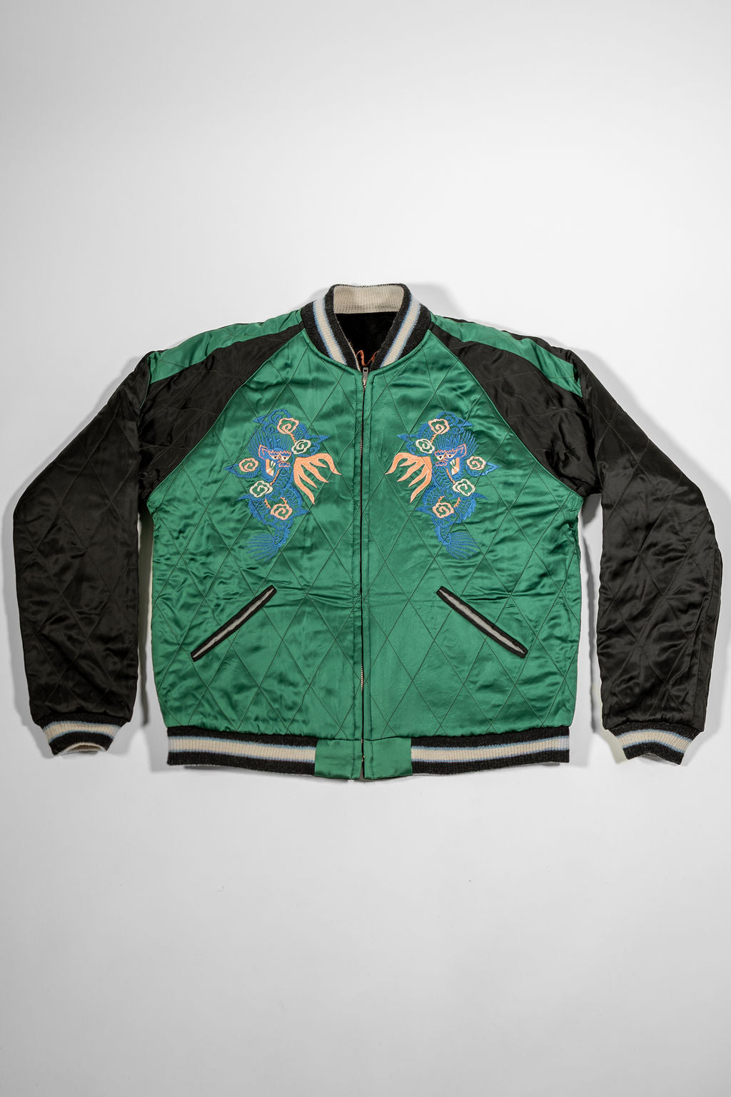 Tailor Toyo TT15809-119  Mid 1950s Style Quilted Souvenir Jacket “Stencil Paint” 60th Anniversary Special Edition - “Tiger Head” × “Eagle”