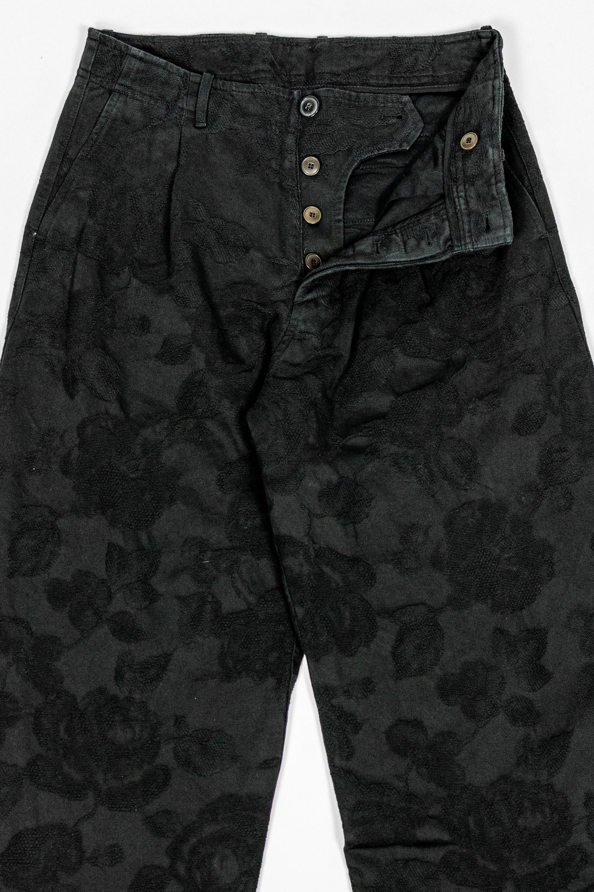 Hansen Garments Bobby Wide Pleated Trousers - Black Flowers