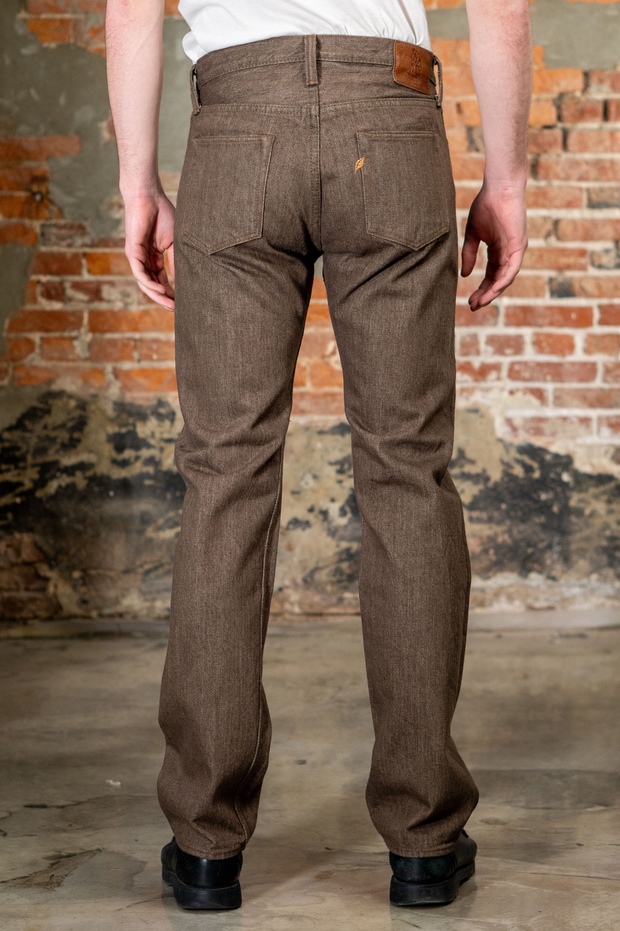 Pure Blue Japan BR-14oz-003 Regular Straight - 14oz Brown x White