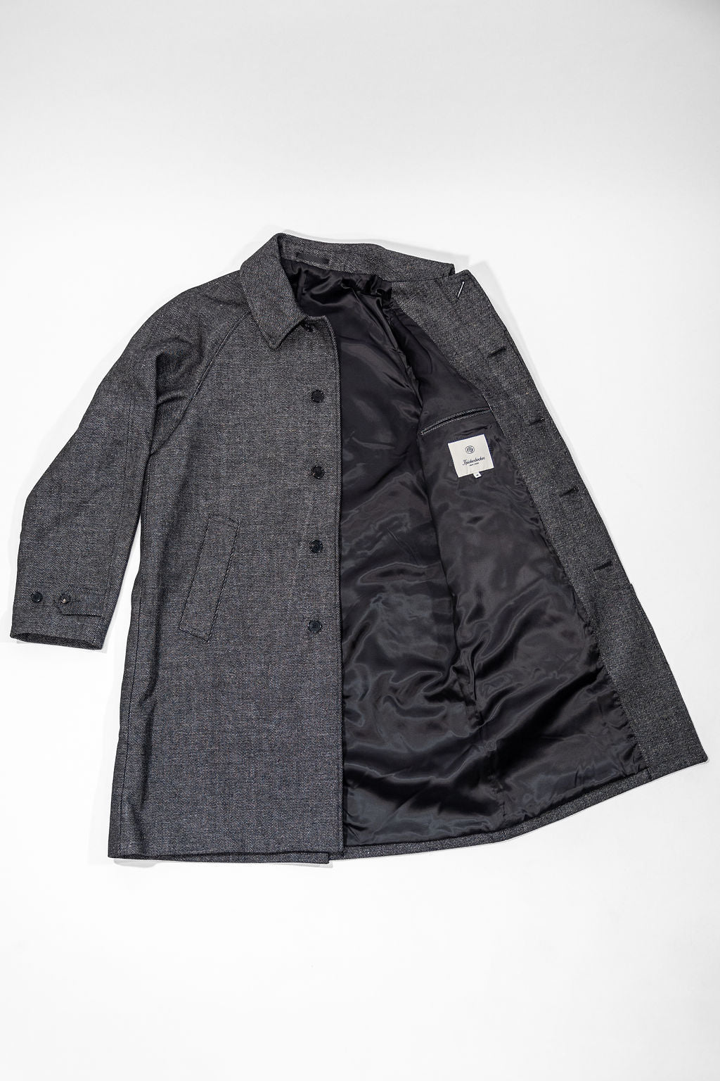 Knickerbocker Hudson Shetland Overcoat - Black Pepper Wool & Linen