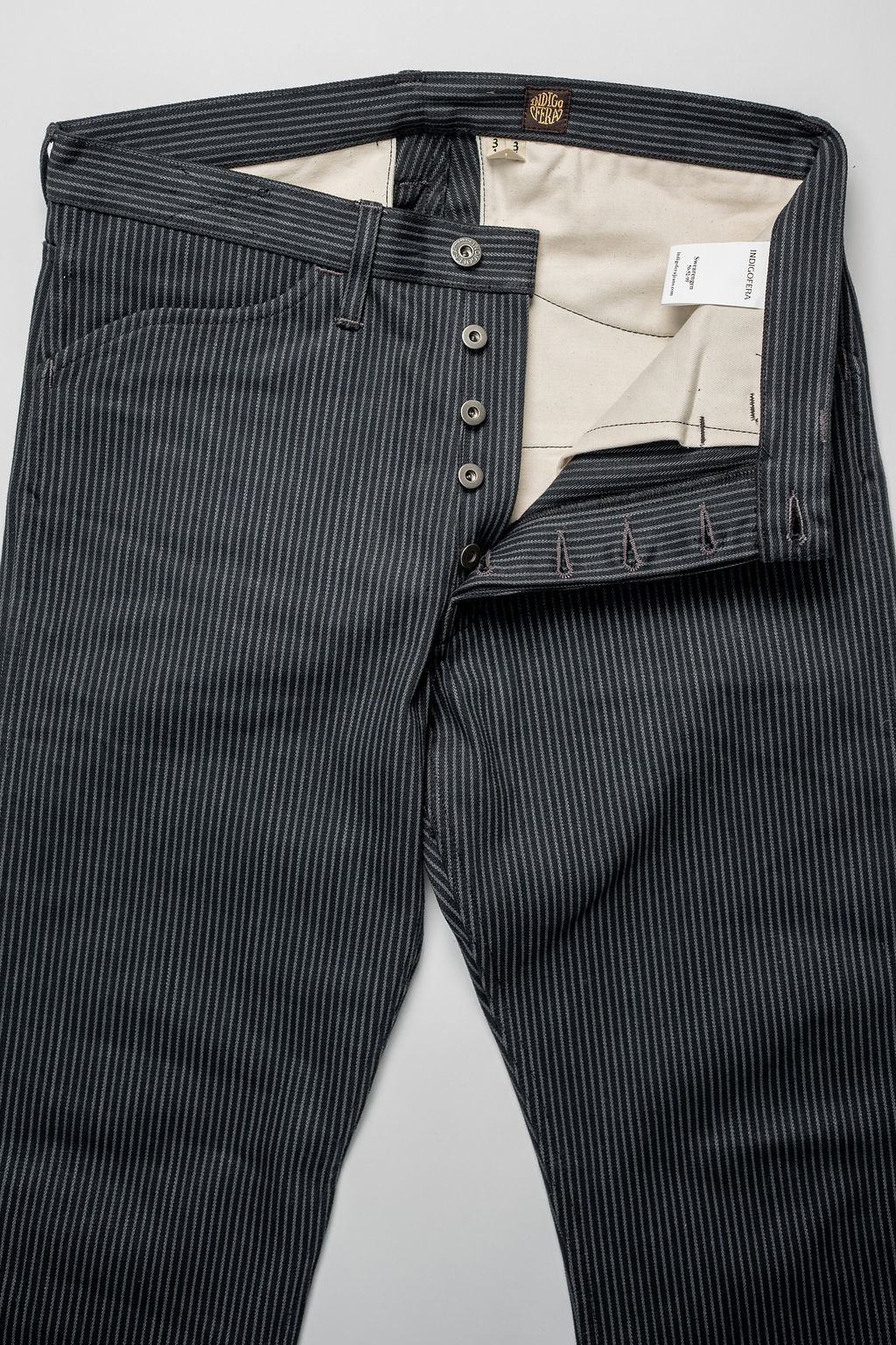 Indigofera Swearengen Pant - Grey/Black Hickory Stripe