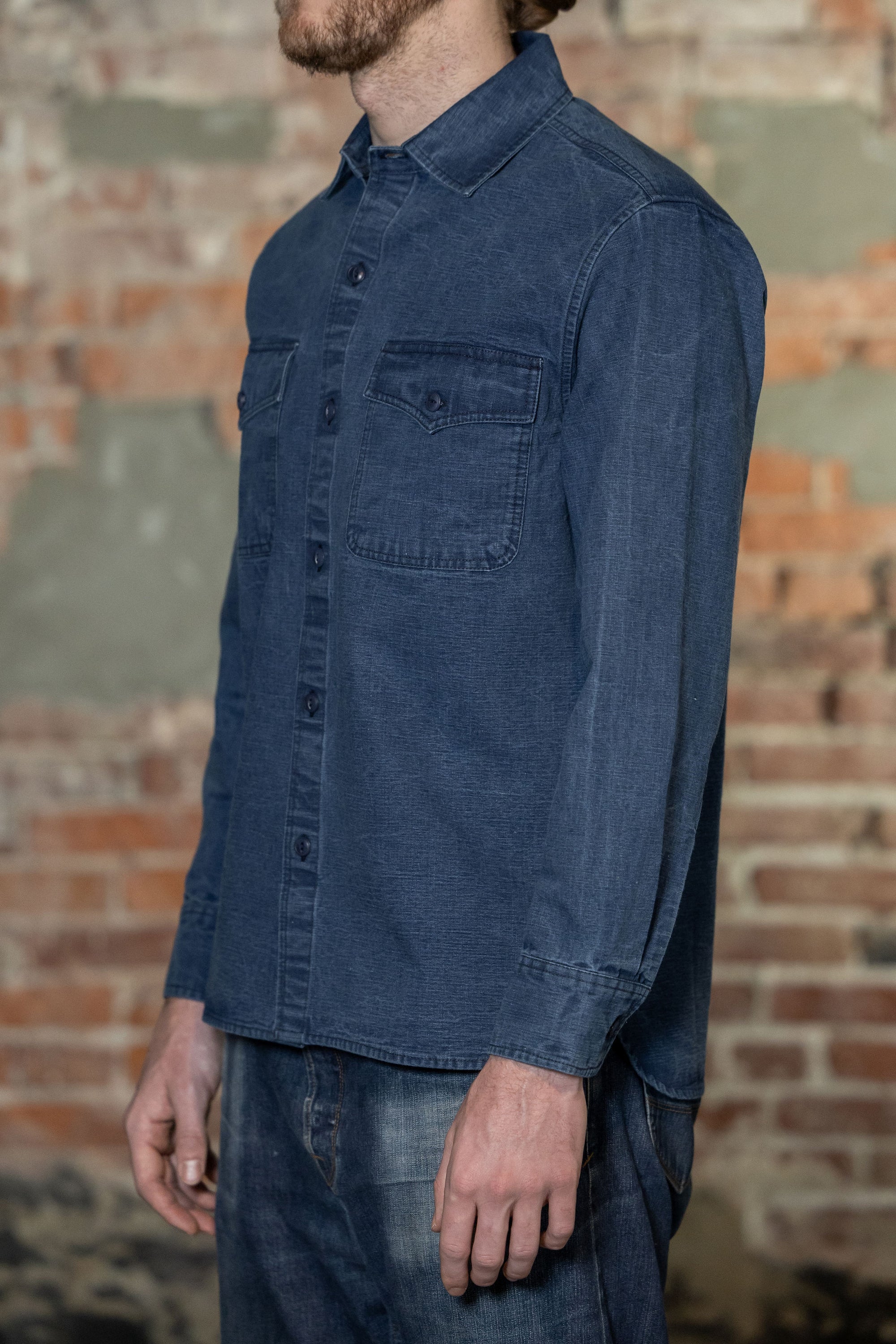 3sixteen USN Overshirt - Stonewashed Indigo Canvas