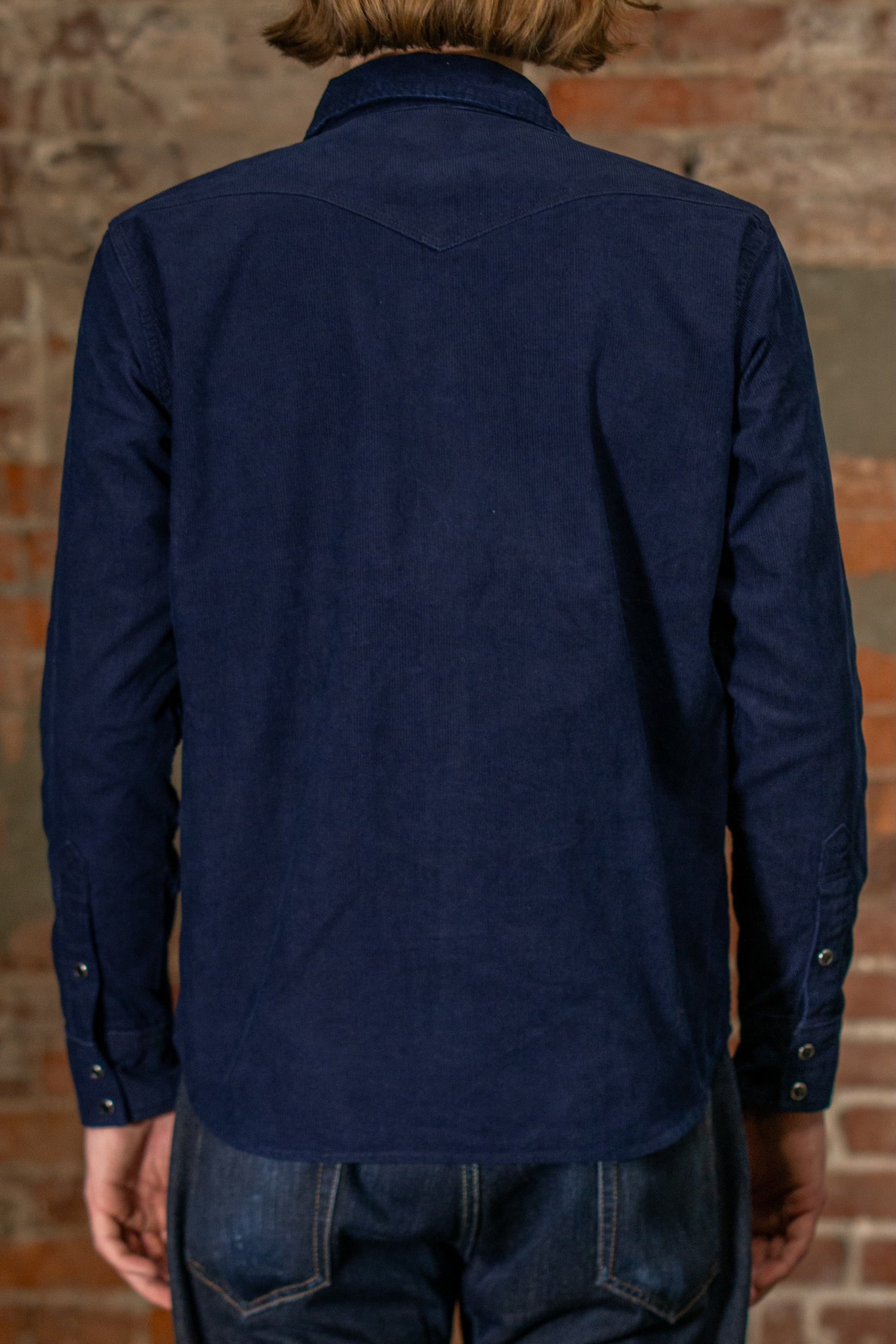 Iron Heart IHSH-438-IND 7.5oz Selvedge Corduroy Western Shirt - Indigo