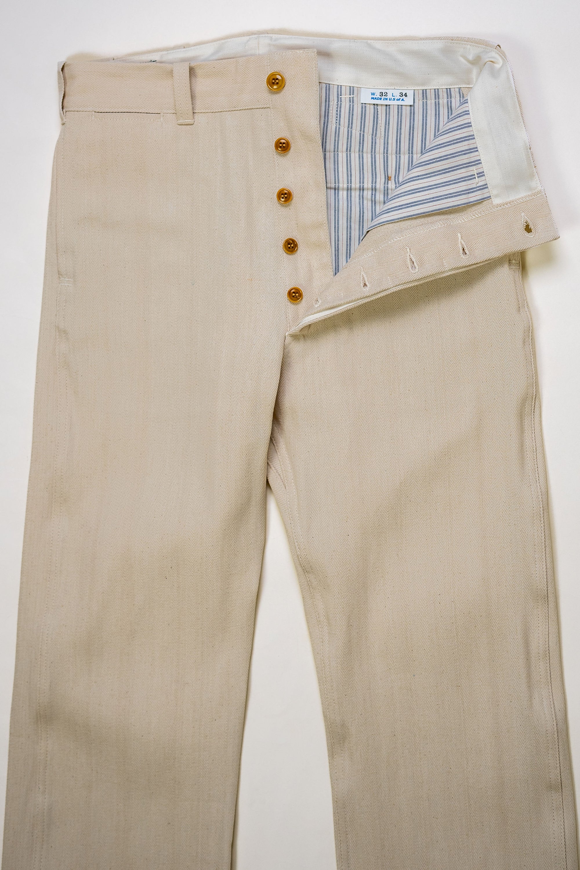 Mister Freedom Sportman Chinos - Ivory HBT