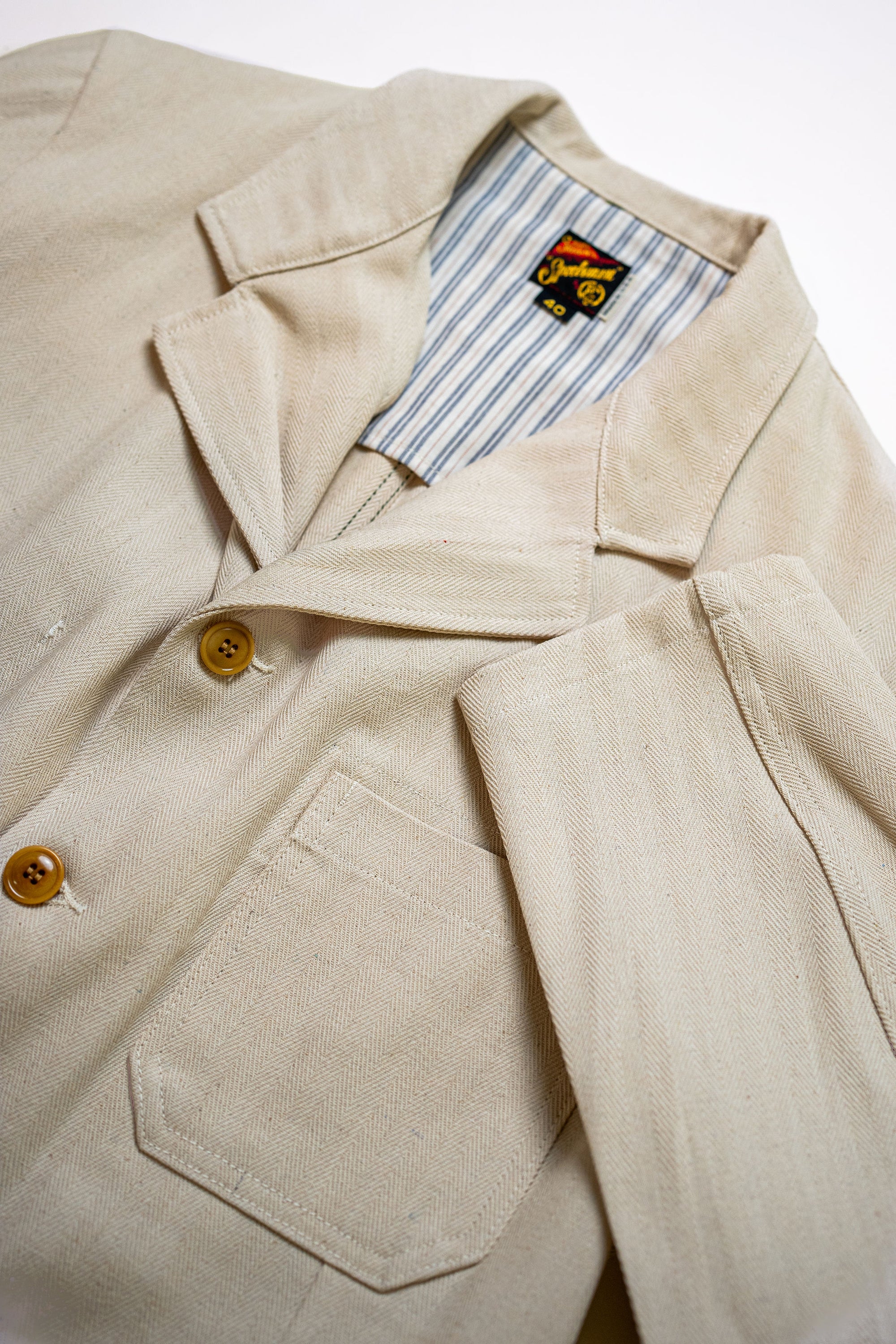 Mister Freedom Continental Sportcoat - Ivory HBT