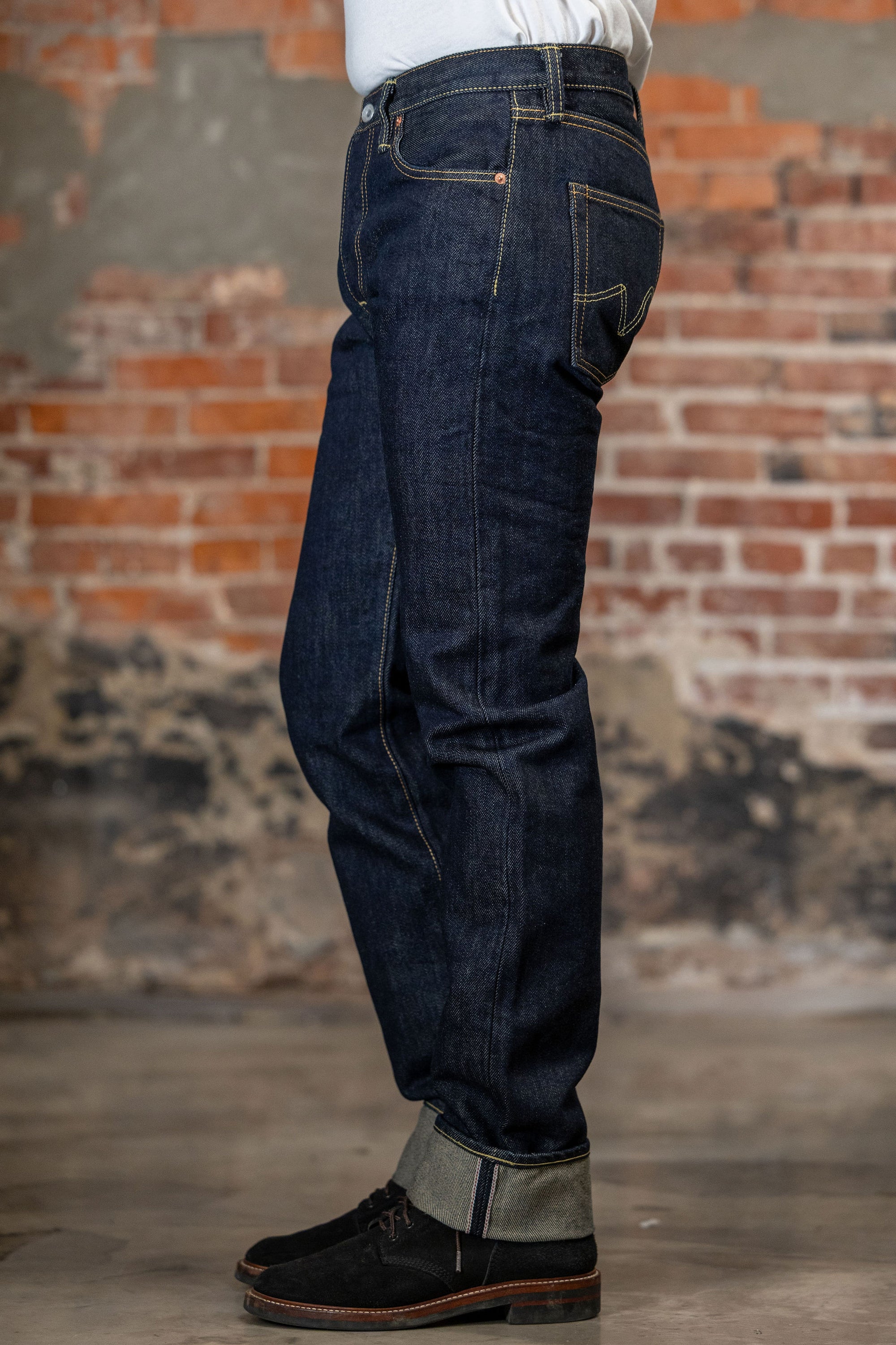 Iron Heart IH-666S-21 21oz Selvedge Denim Slim Straight Cut Jeans - Indigo
