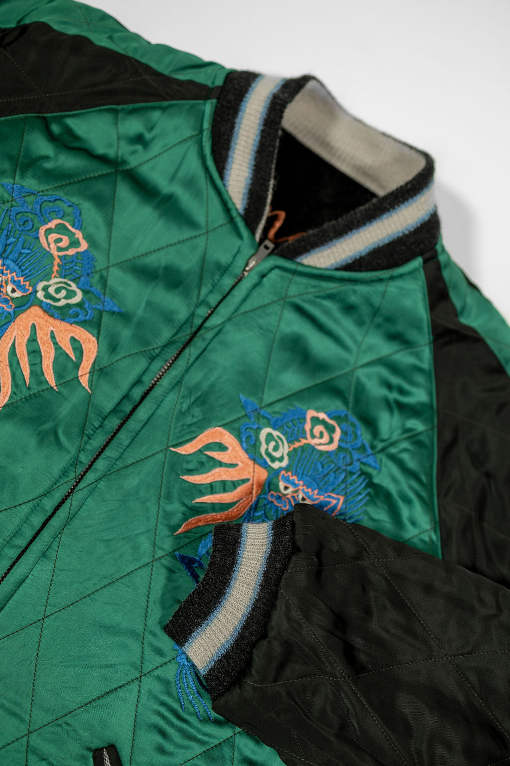 Tailor Toyo TT15809-119  Mid 1950s Style Quilted Souvenir Jacket “Stencil Paint” 60th Anniversary Special Edition - “Tiger Head” × “Eagle”