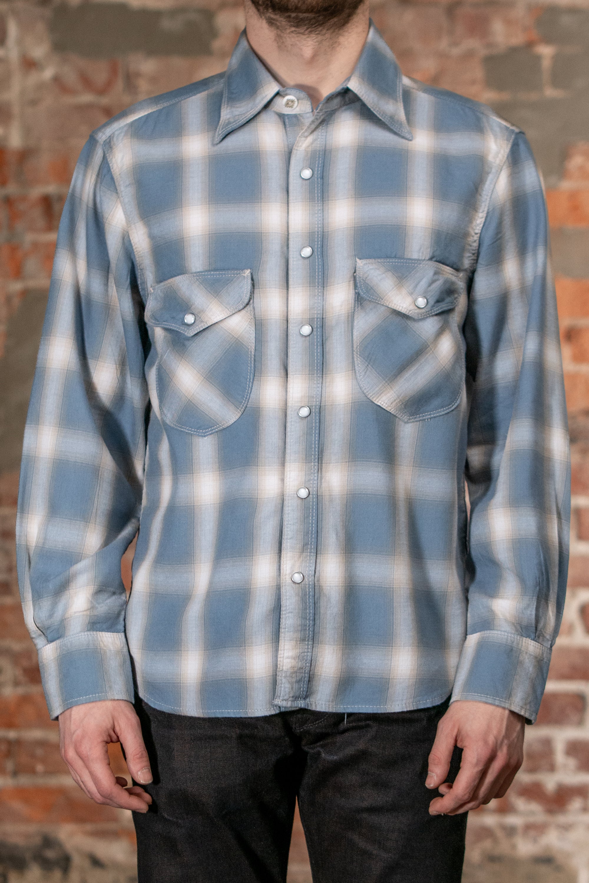 Freenote Cloth Bodie - Clear Blue Plaid