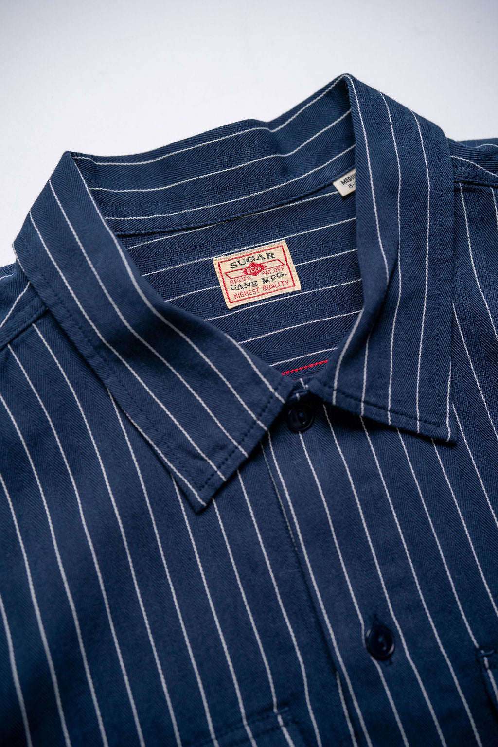 Sugar Cane Coke Stripe Work Shirt - Navy