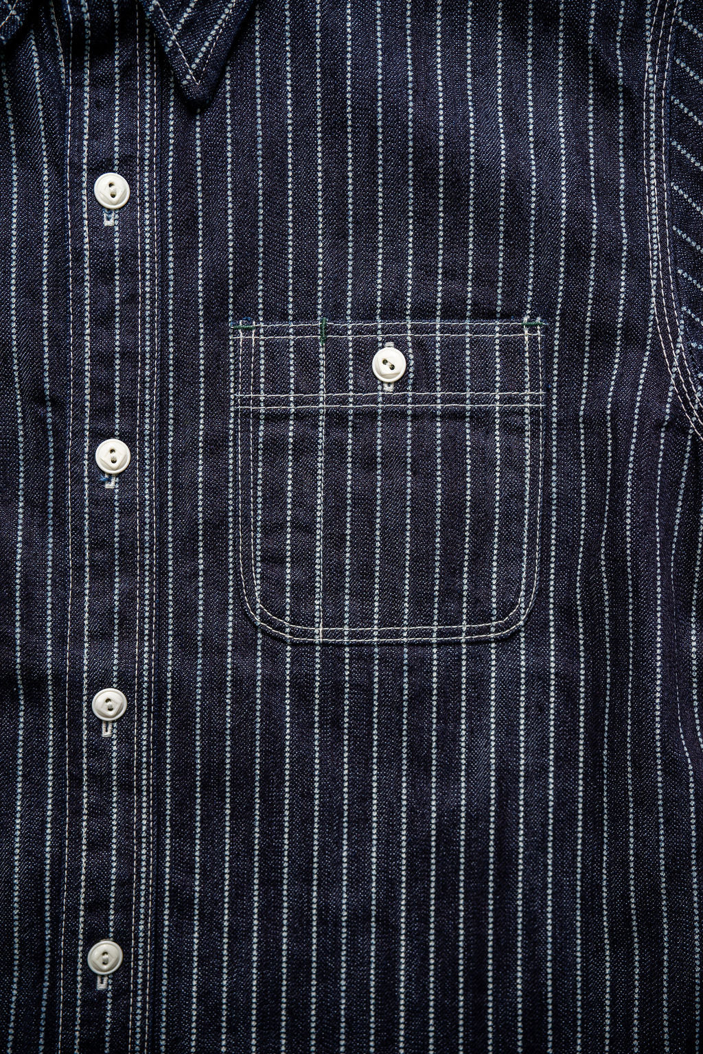 The Flat Head FN-SDK-702S - 10oz  Wabash Denim Work Shirt S/S