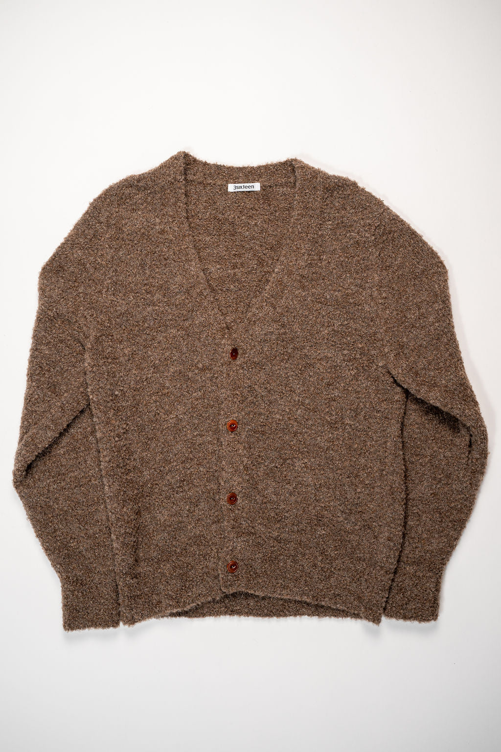 3sixteen V-Neck Cardigan - Earth Boucle Alpaca