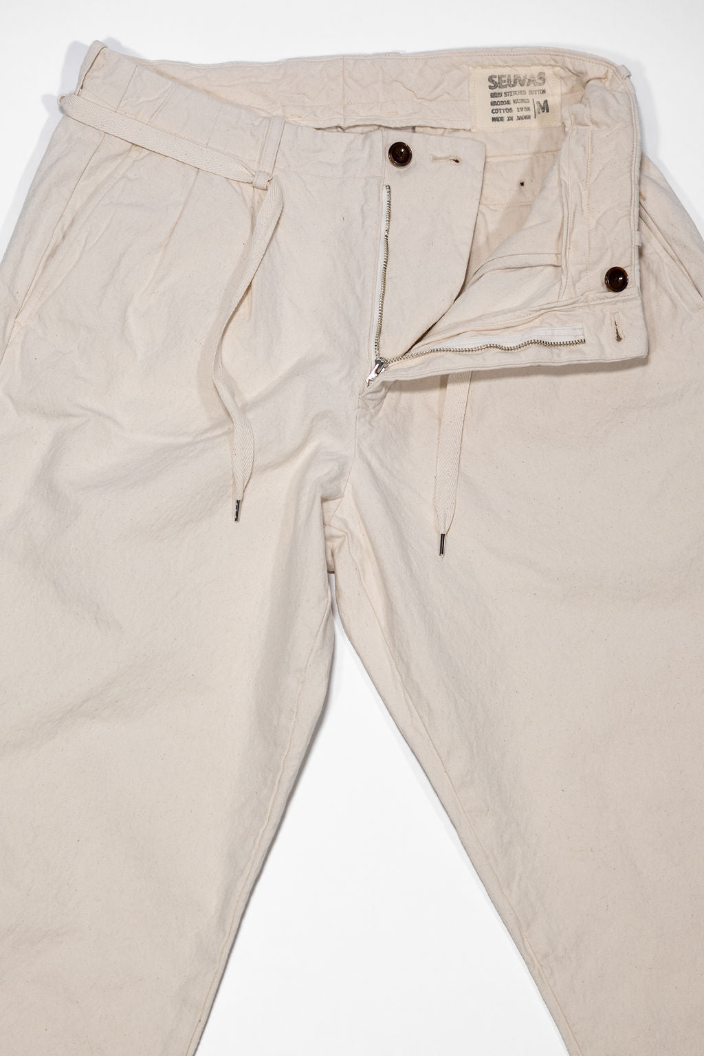 Seuvas Canvas Tapered 2-Tuck Pants (Regular) - Natural