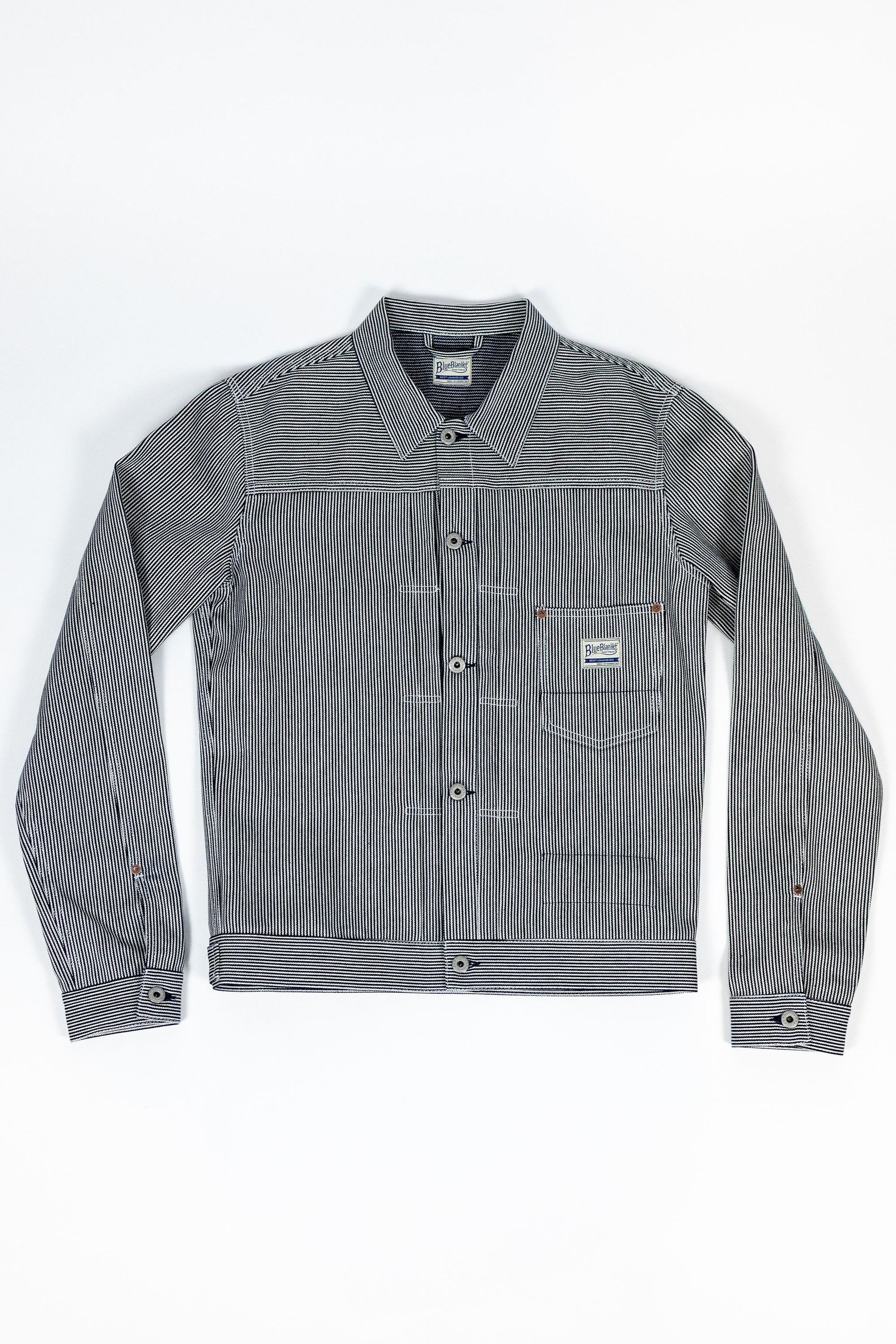 Blue Blanket J03 JP111 Type I Jacket - Hickory Stripe Indigo