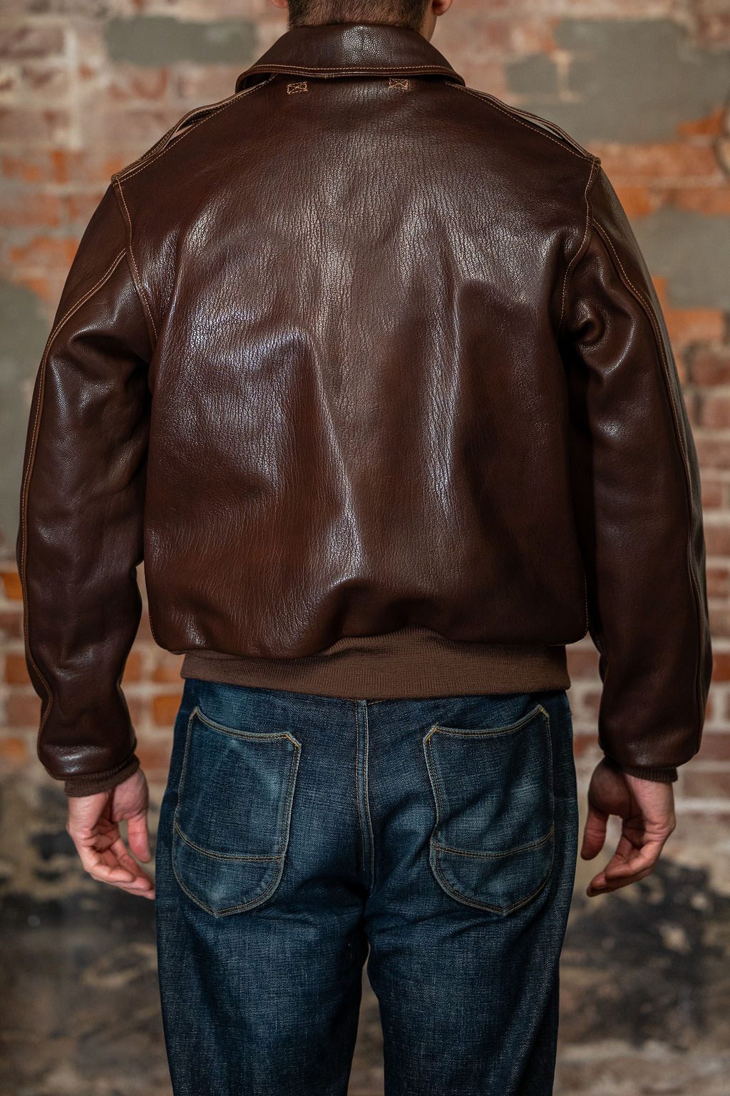 Buzz Rickson's BR80686 Type A-2 “Buzz Rickson Clothing Co. Contract No.18091 Goat Skin” - S/Brown