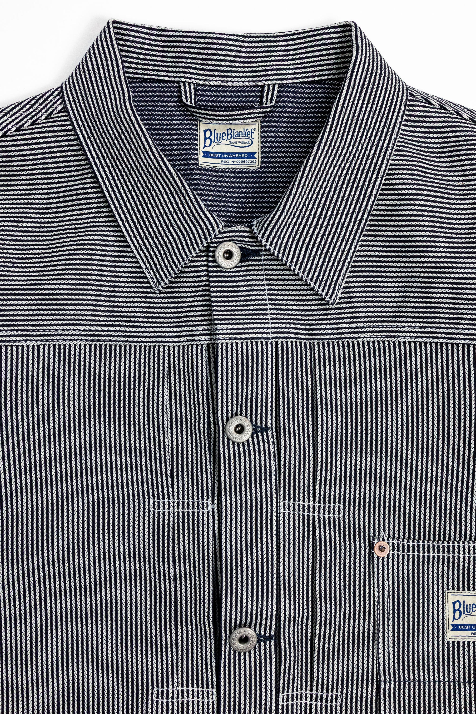 Blue Blanket J03 JP111 Type I Jacket - Hickory Stripe Indigo