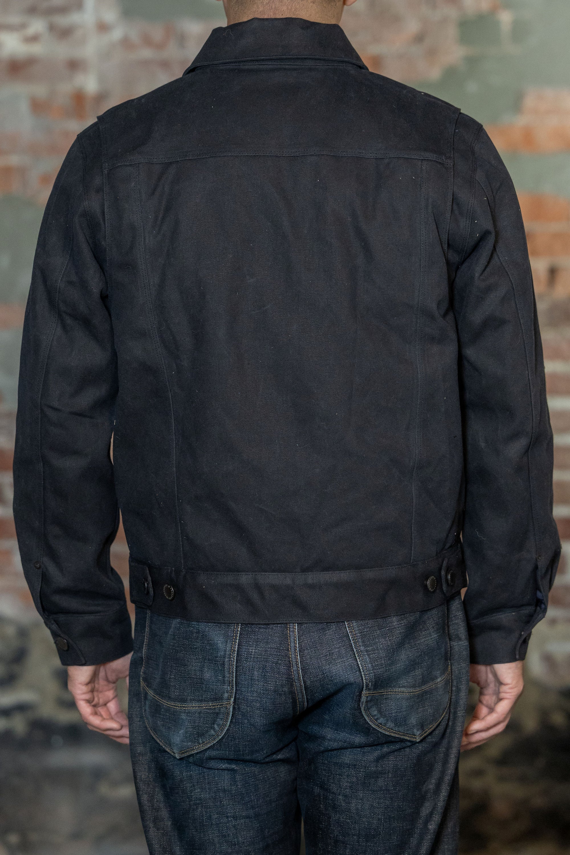 Freenote Cloth Heavy Waxed Riders Jacket - Black Alpaca