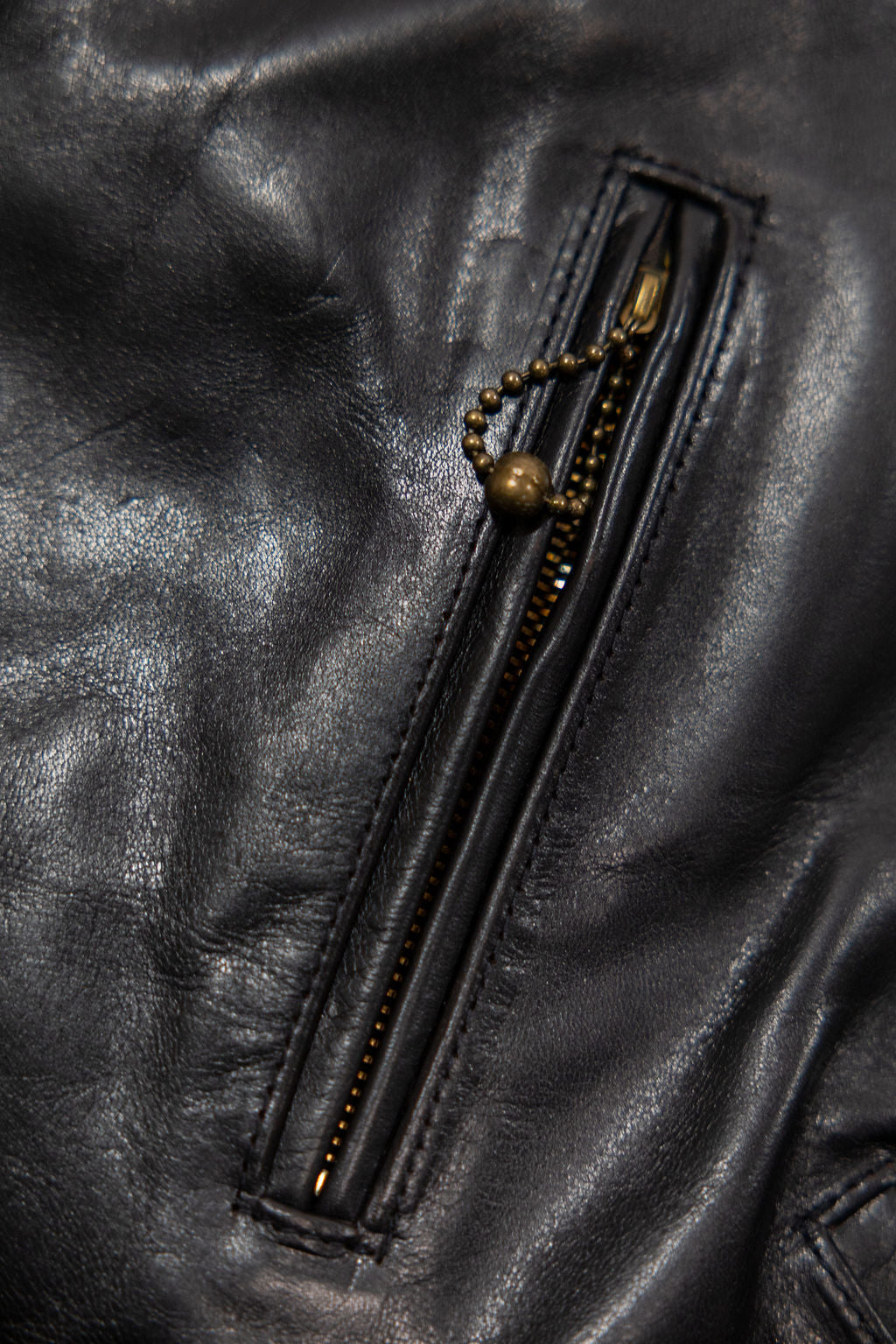 Attractions 379 Horsehide Double Flats Jacket - Black