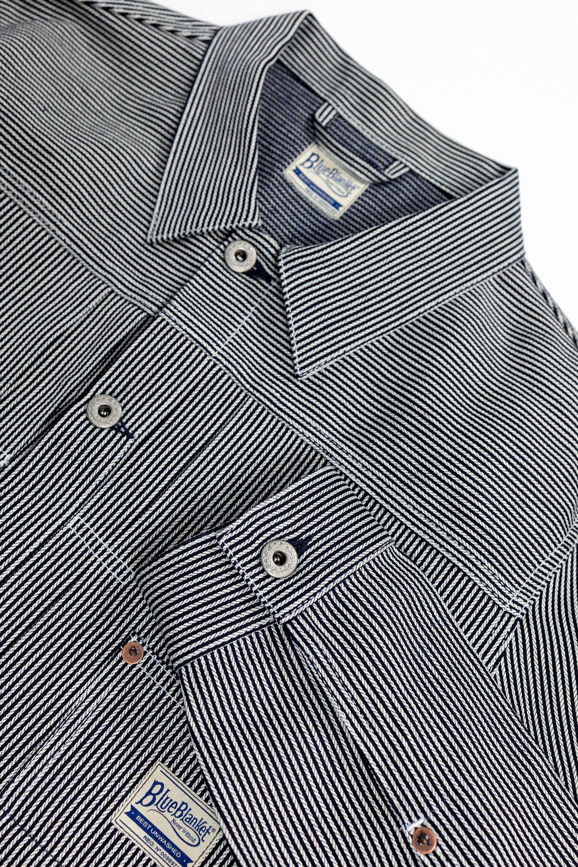 Blue Blanket J03 JP111 Type I Jacket - Hickory Stripe Indigo