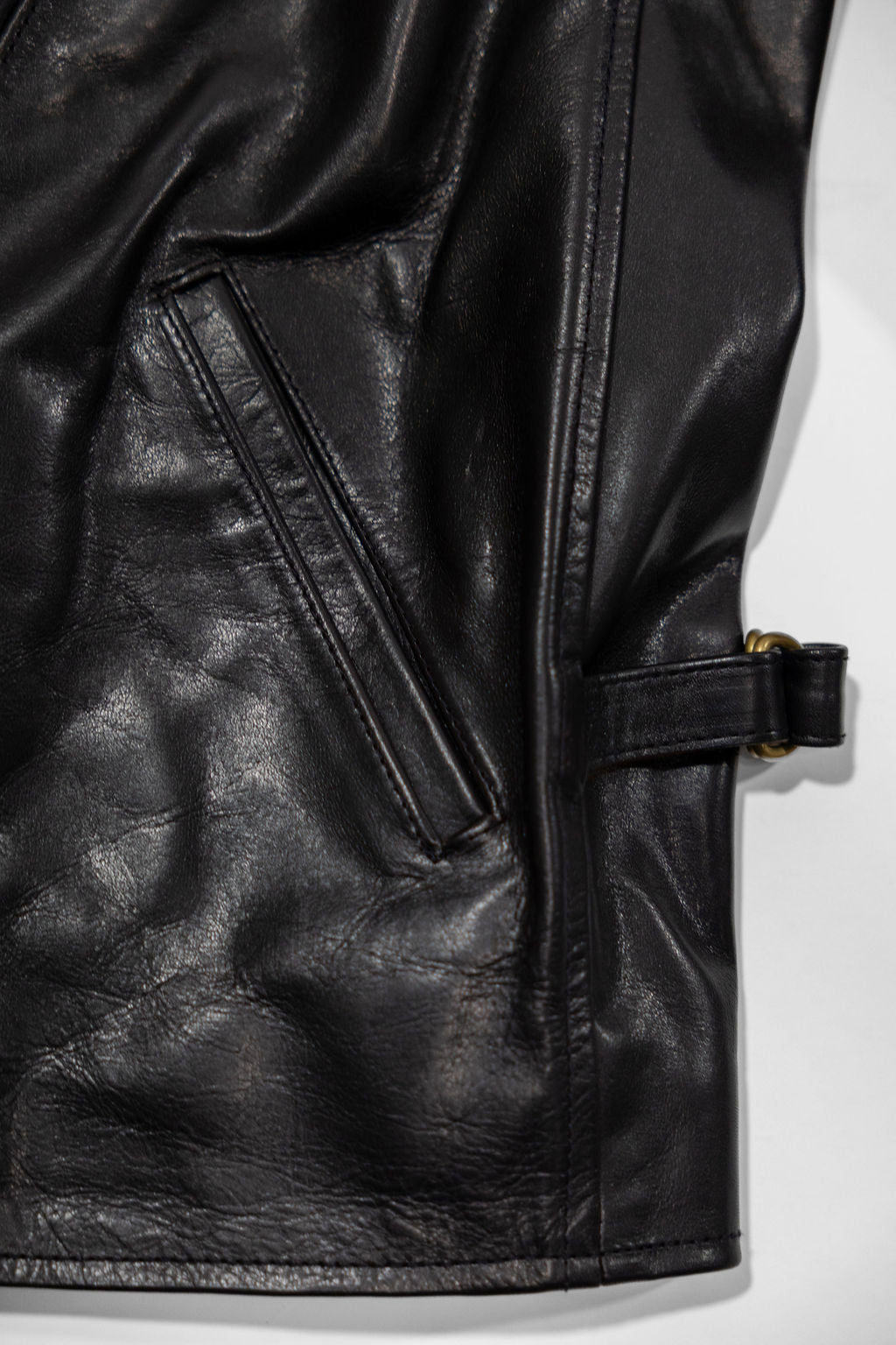 Attractions 379 Horsehide Double Flats Jacket - Black