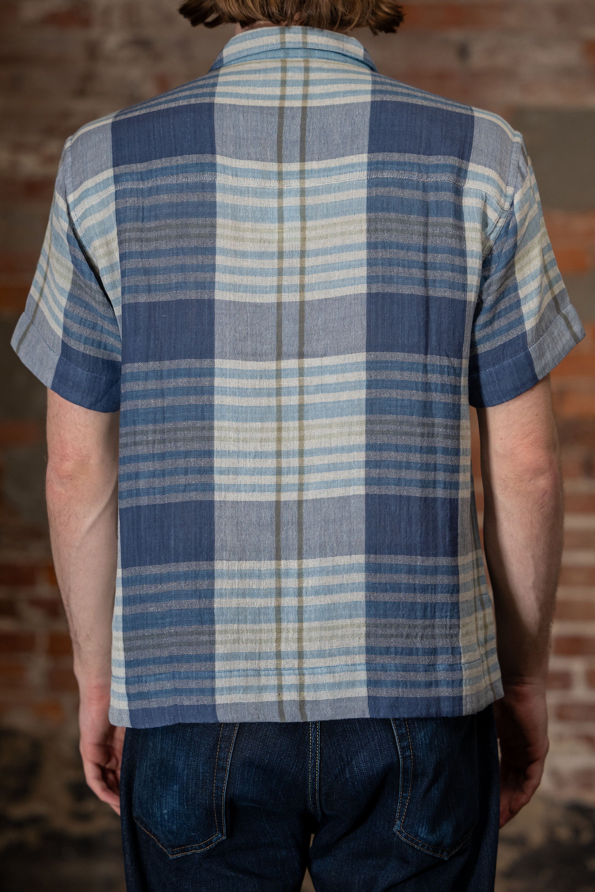 Indi + Ash Reversible Lake Camp Shirt - Handwoven Double Gauze Plaid Indigo