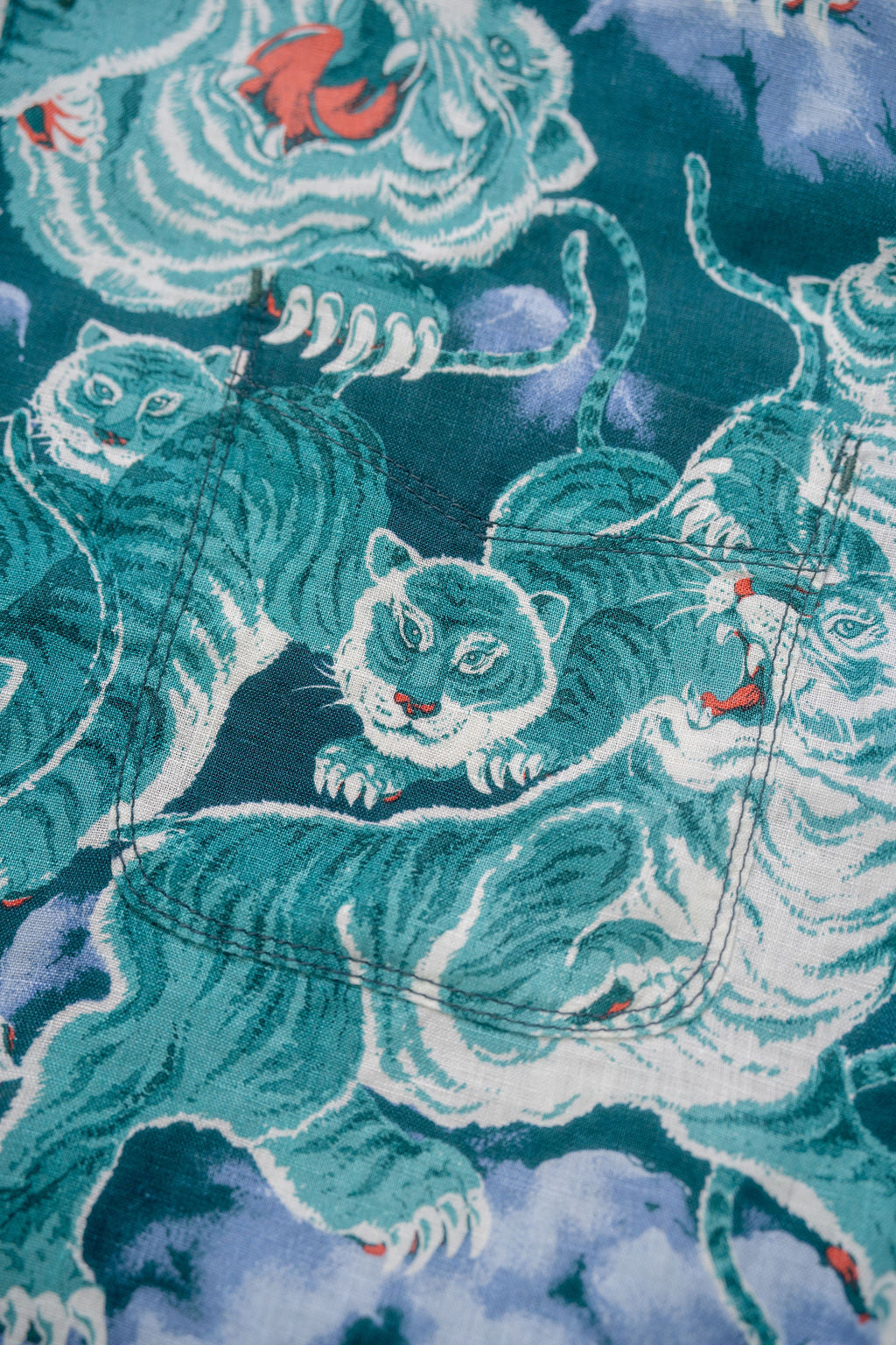 Freenote Cloth Hawaiian - Turquoise Tiger