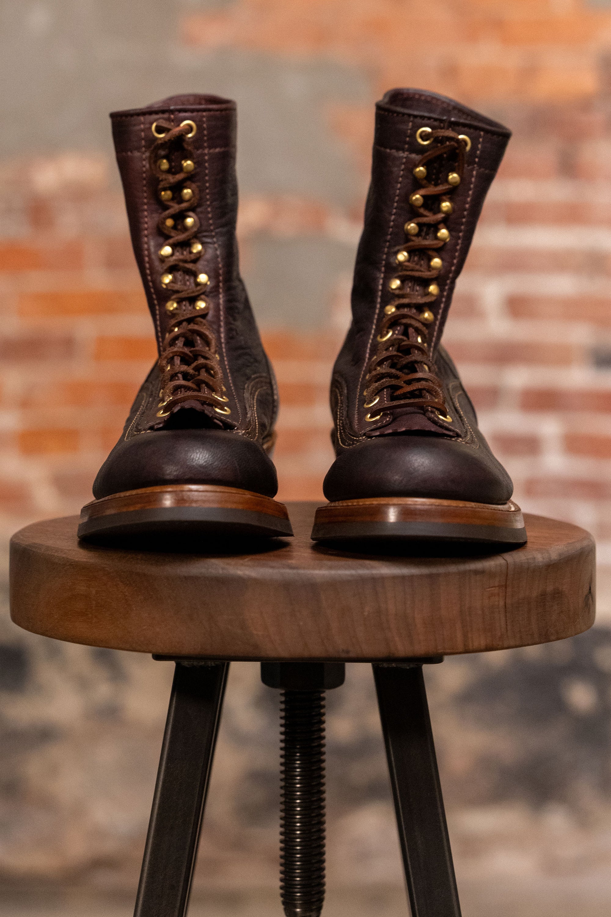 John Lofgren Donkey Puncher Boots - Burnt Dark Brown Ezo Shika Deerskin
