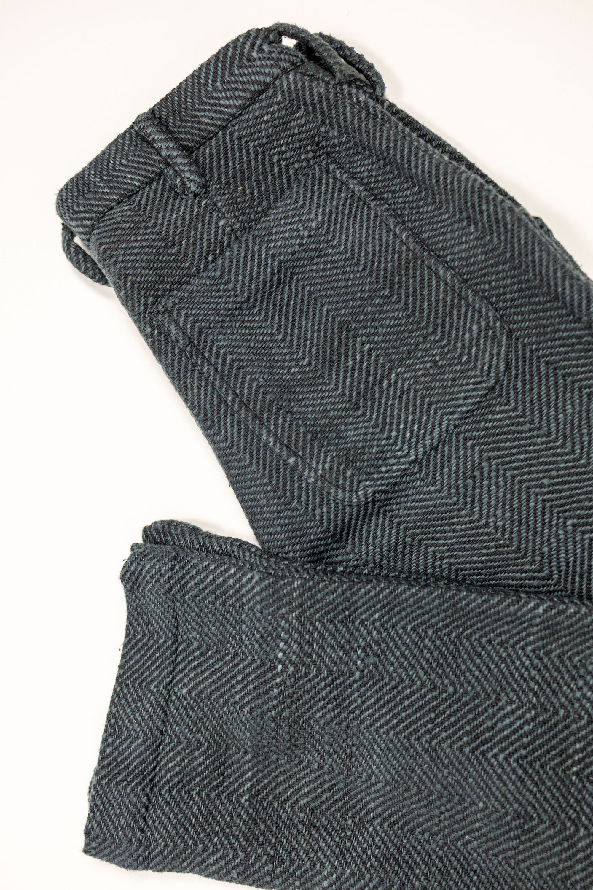 Indi + Ash Isaac Pant - Midnight Teal/Iron Black Handspun Herringbone