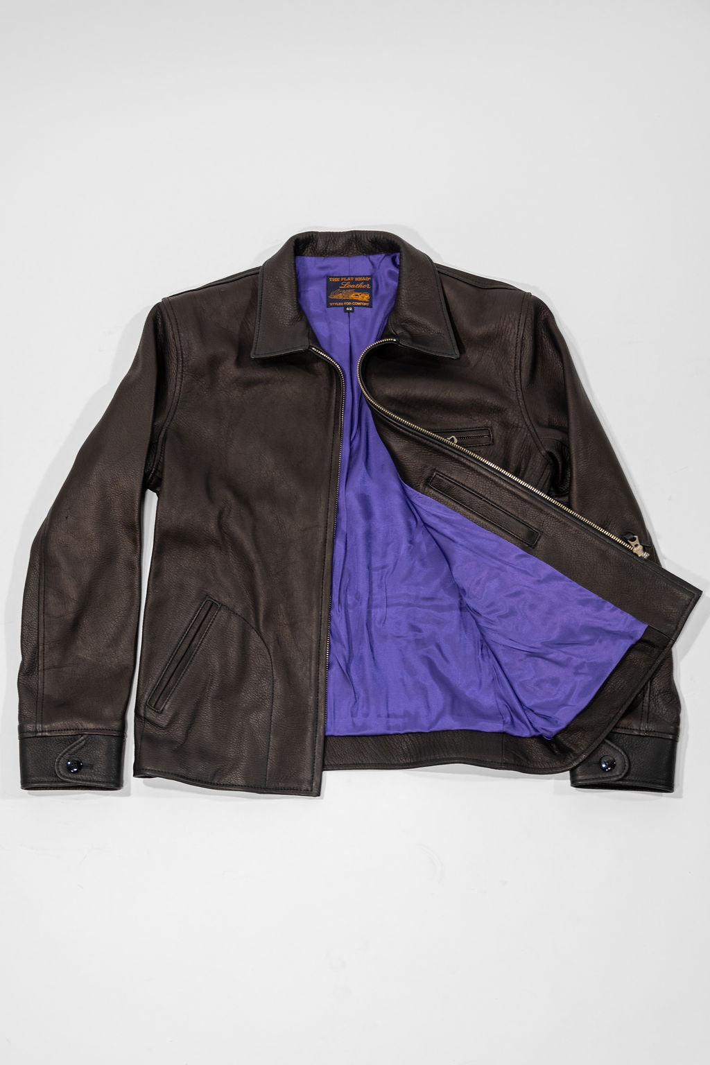 The Flat Head FN-LJ-DS005 Deerskin Sunset Trail Leather Jacket - Black