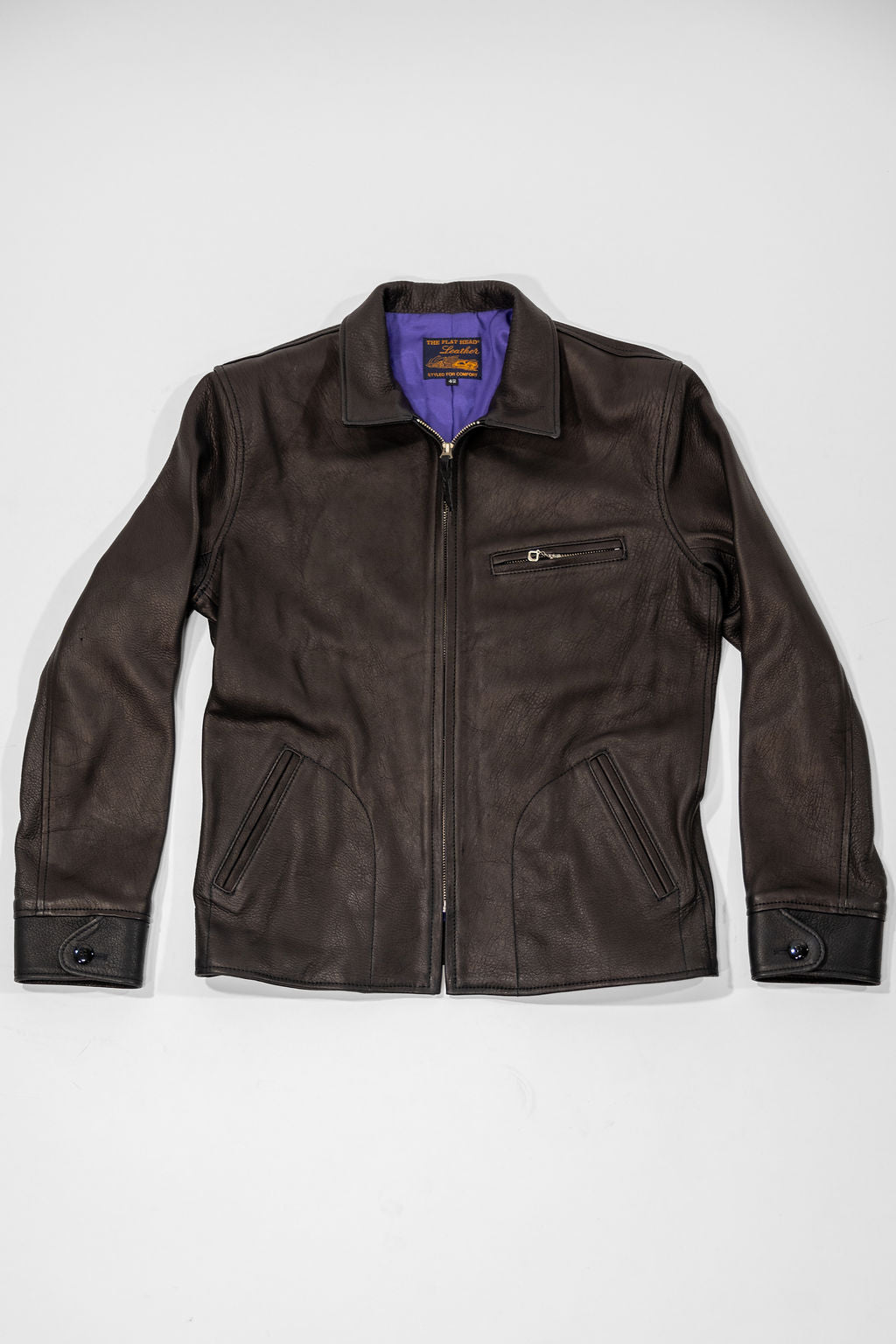 The Flat Head FN-LJ-DS005 Deerskin Sunset Trail Leather Jacket - Black